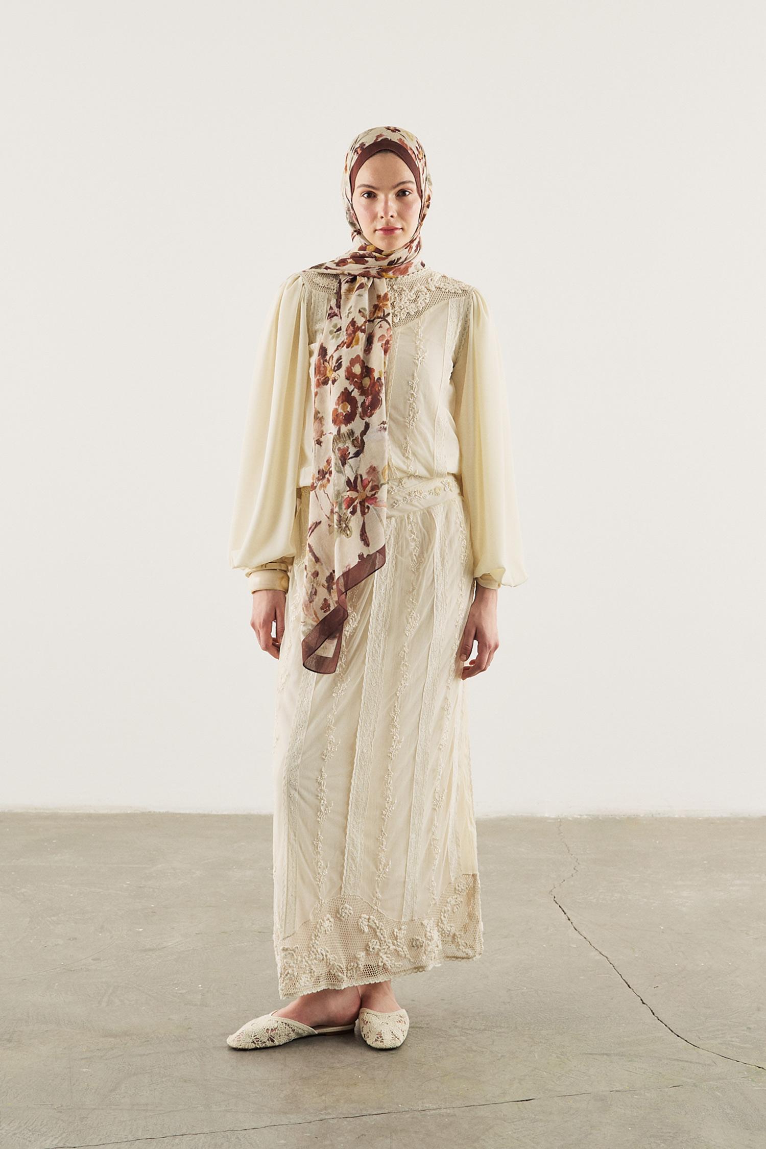 DeFacto Fresh Scarfs X DeFacto Autumn Garden Viskon Şal görsel 6