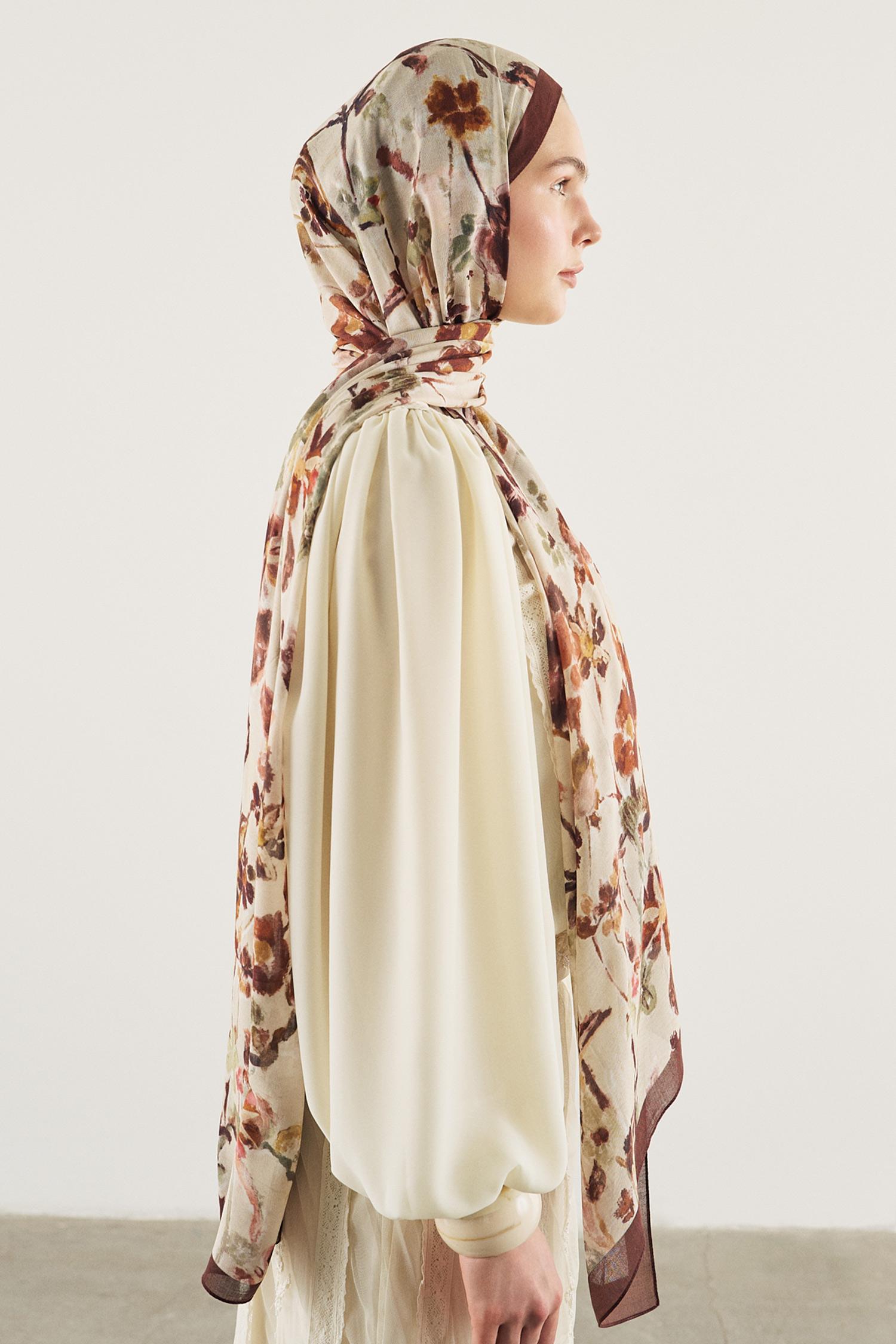 DeFacto Fresh Scarfs X DeFacto Autumn Garden Viskon Şal görsel 7