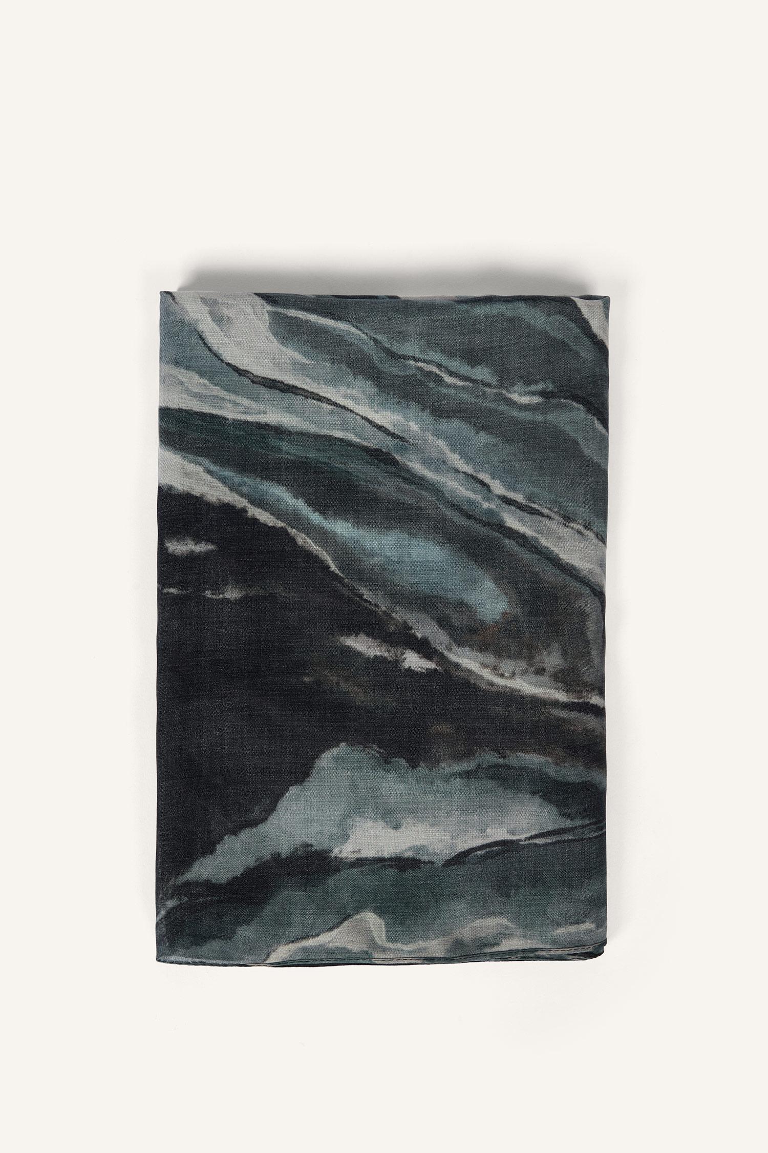 DeFacto Fresh Scarfs X DeFacto Indigo Batik Viskon Şal görsel 7