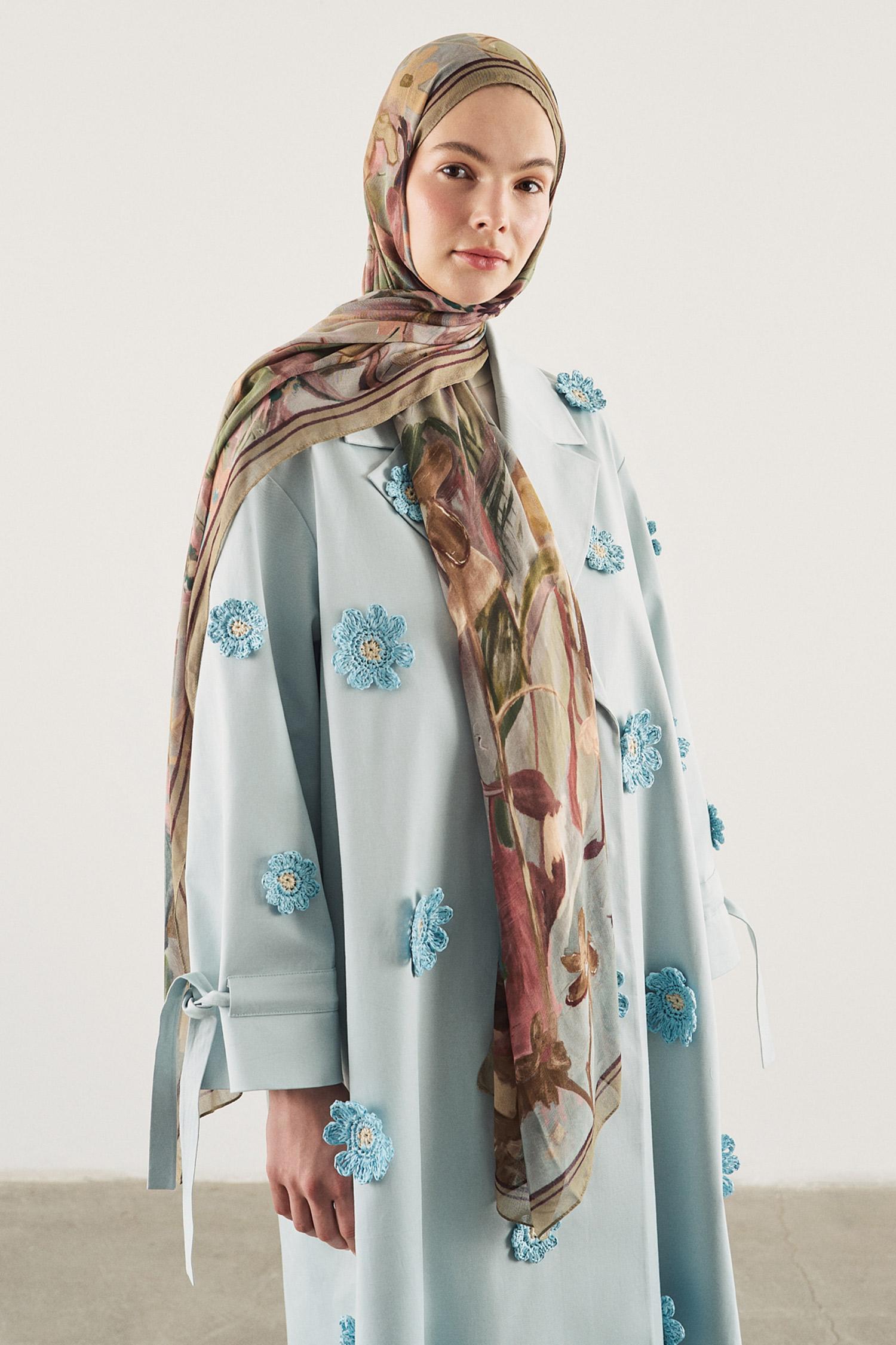 DeFacto Fresh Scarfs X DeFacto Impressionist Floral Viskon Şal görsel 4