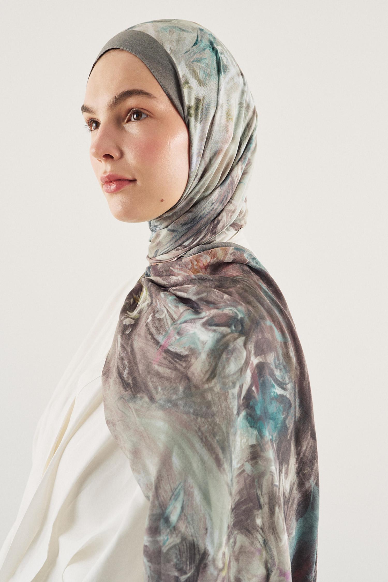 DeFacto Fresh Scarfs X DeFacto Monet Floral Viskon Şal görsel 2