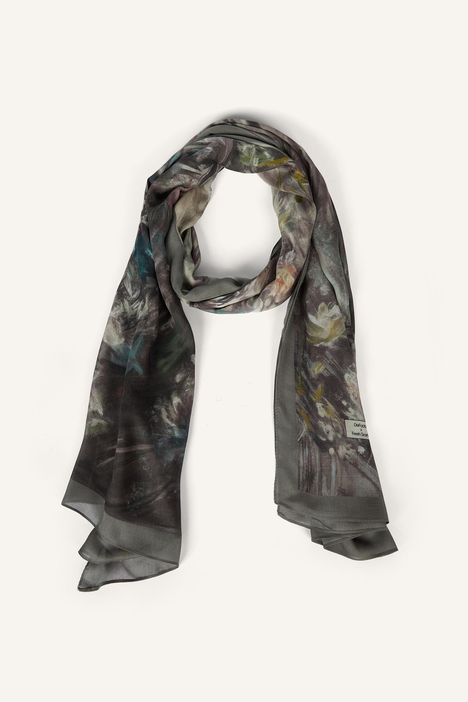 DeFacto Fresh Scarfs X DeFacto Monet Floral Viskon Şal görsel 6