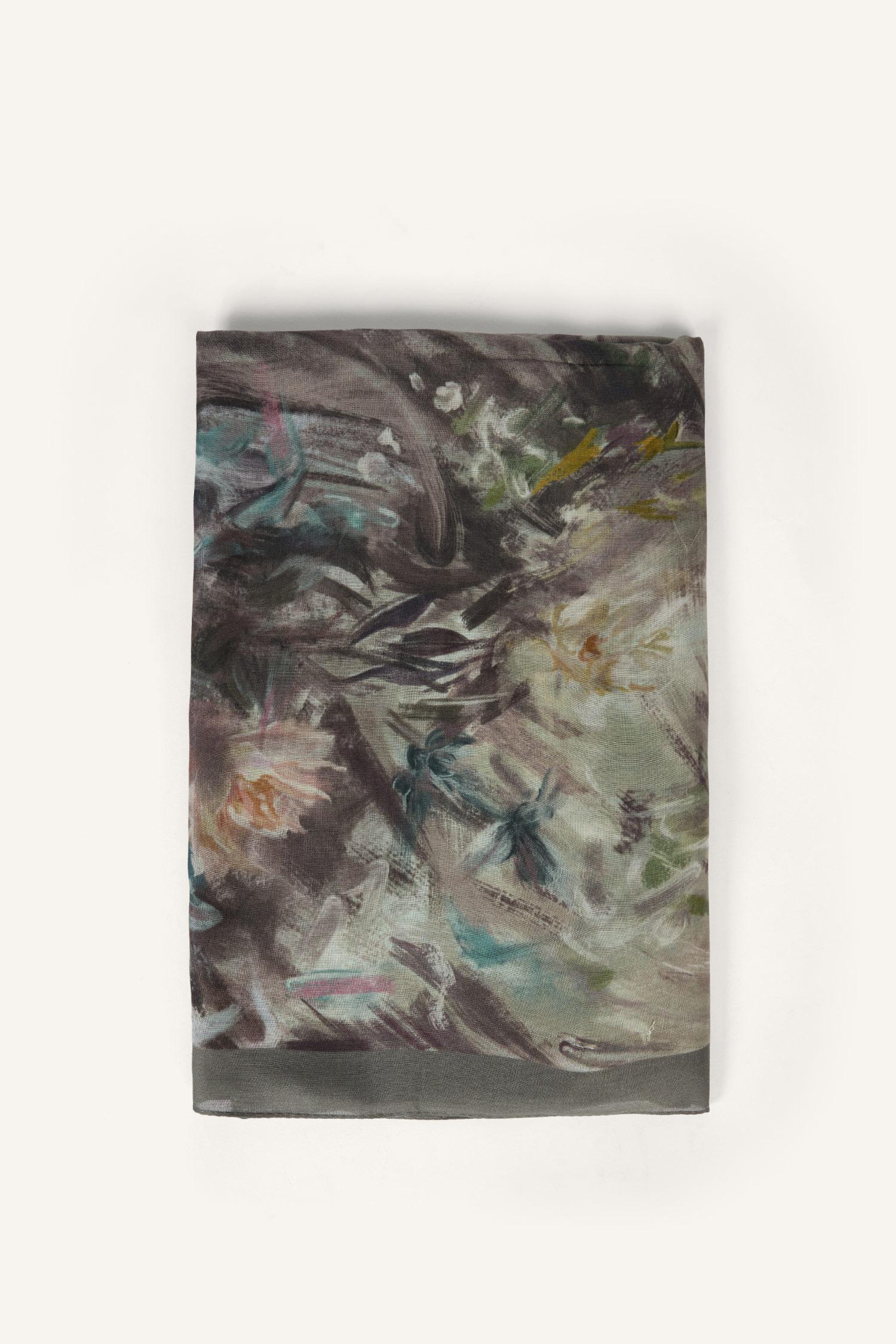 DeFacto Fresh Scarfs X DeFacto Monet Floral Viskon Şal görsel 7