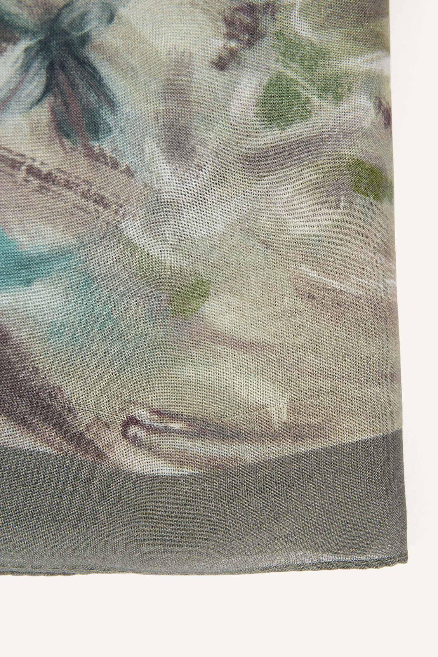 DeFacto Fresh Scarfs X DeFacto Monet Floral Viskon Şal görsel 8