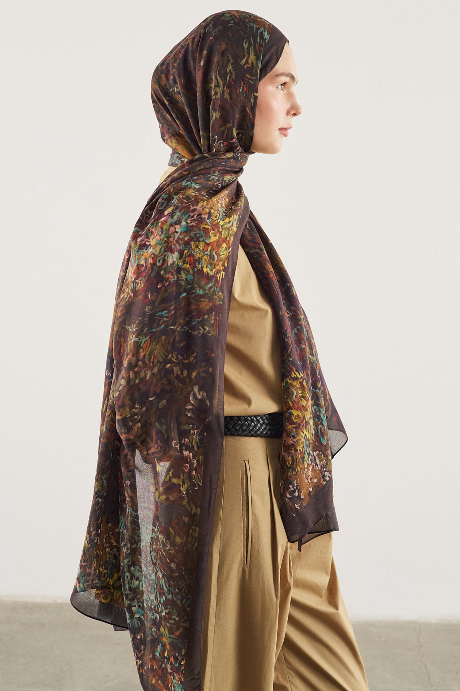 DeFacto Fresh Scarfs X DeFacto Soft Botanic Viskon Şal görsel 5