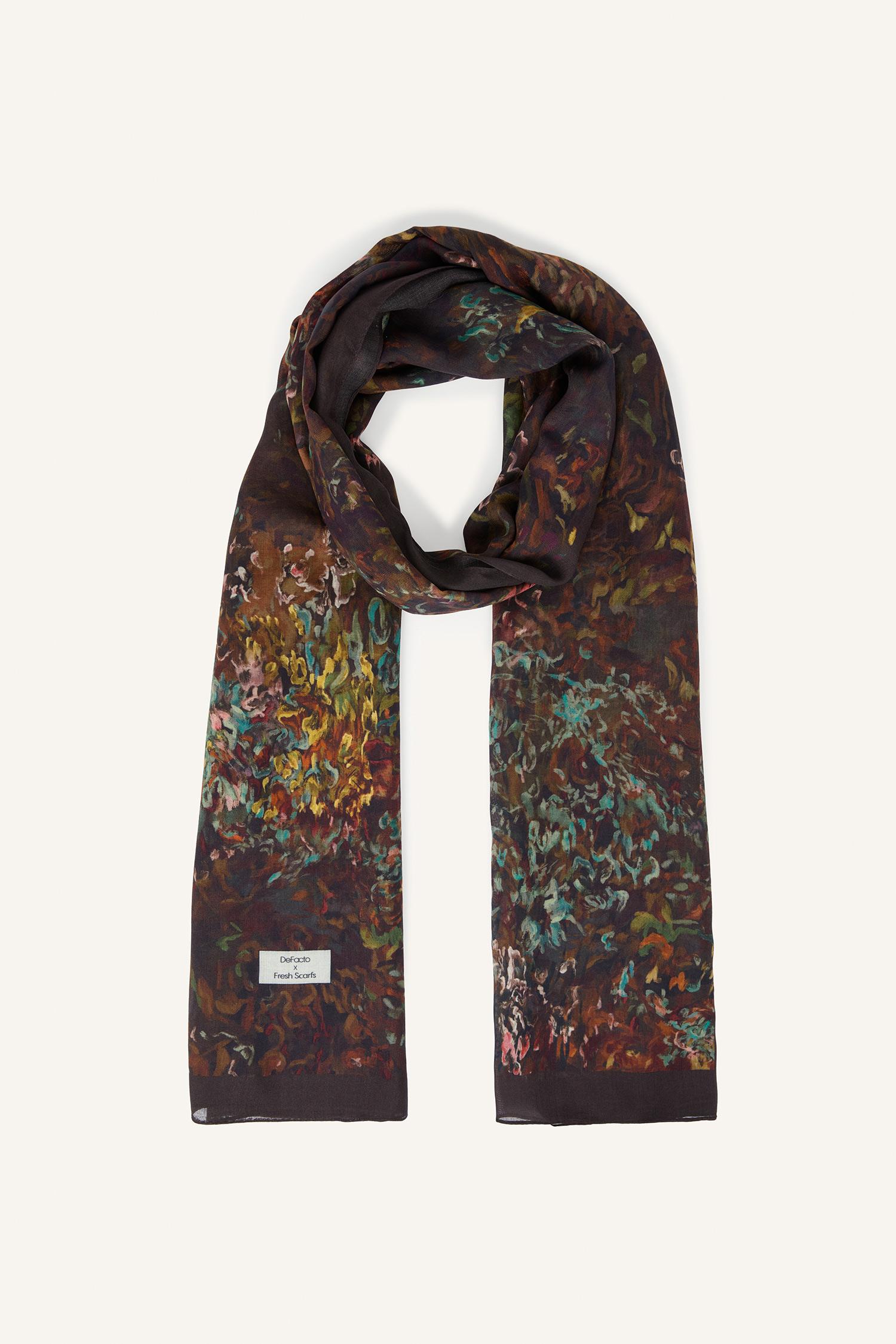 DeFacto Fresh Scarfs X DeFacto Soft Botanic Viskon Şal görsel 6