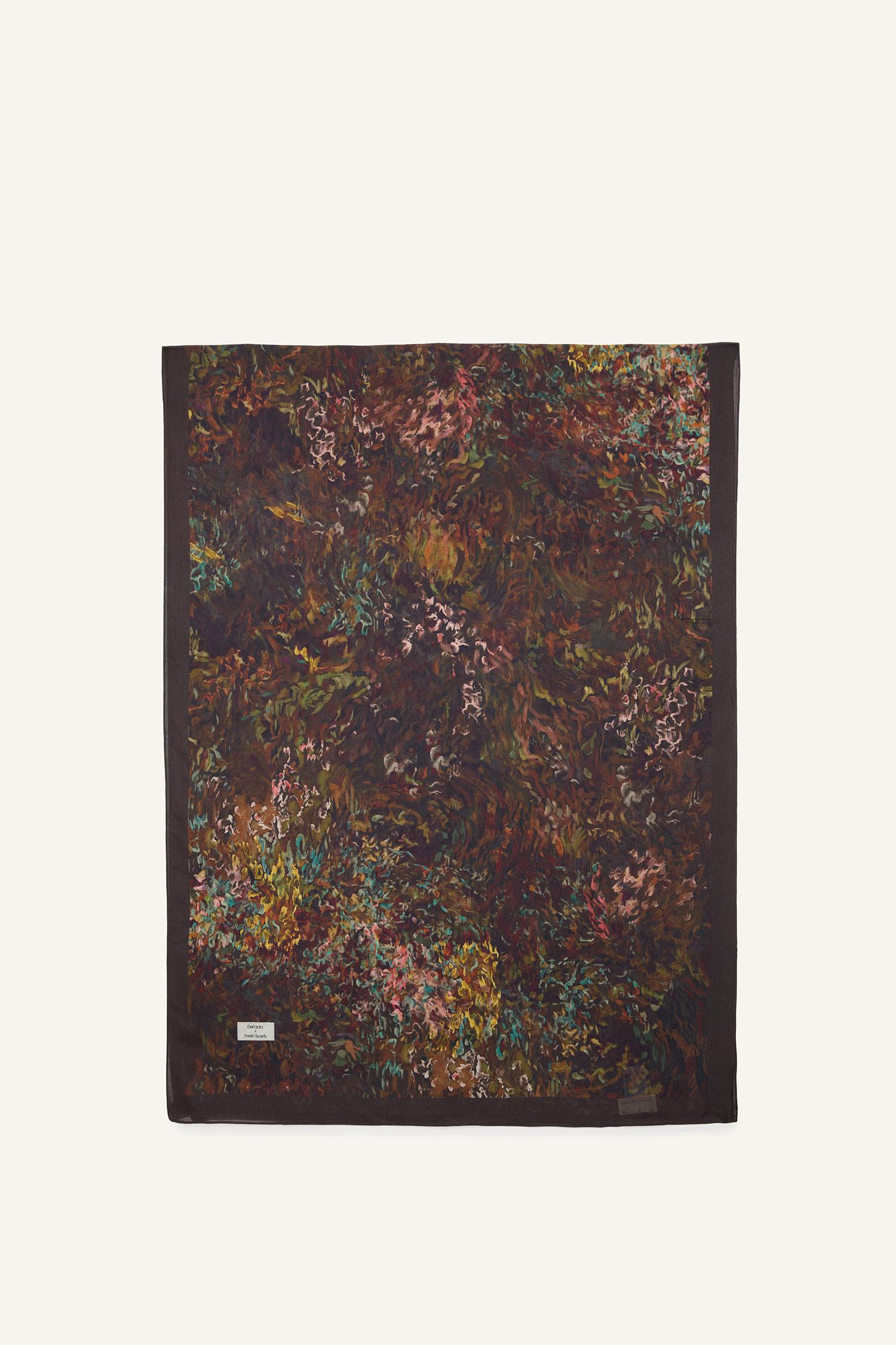 DeFacto Fresh Scarfs X DeFacto Soft Botanic Viskon Şal görsel 7