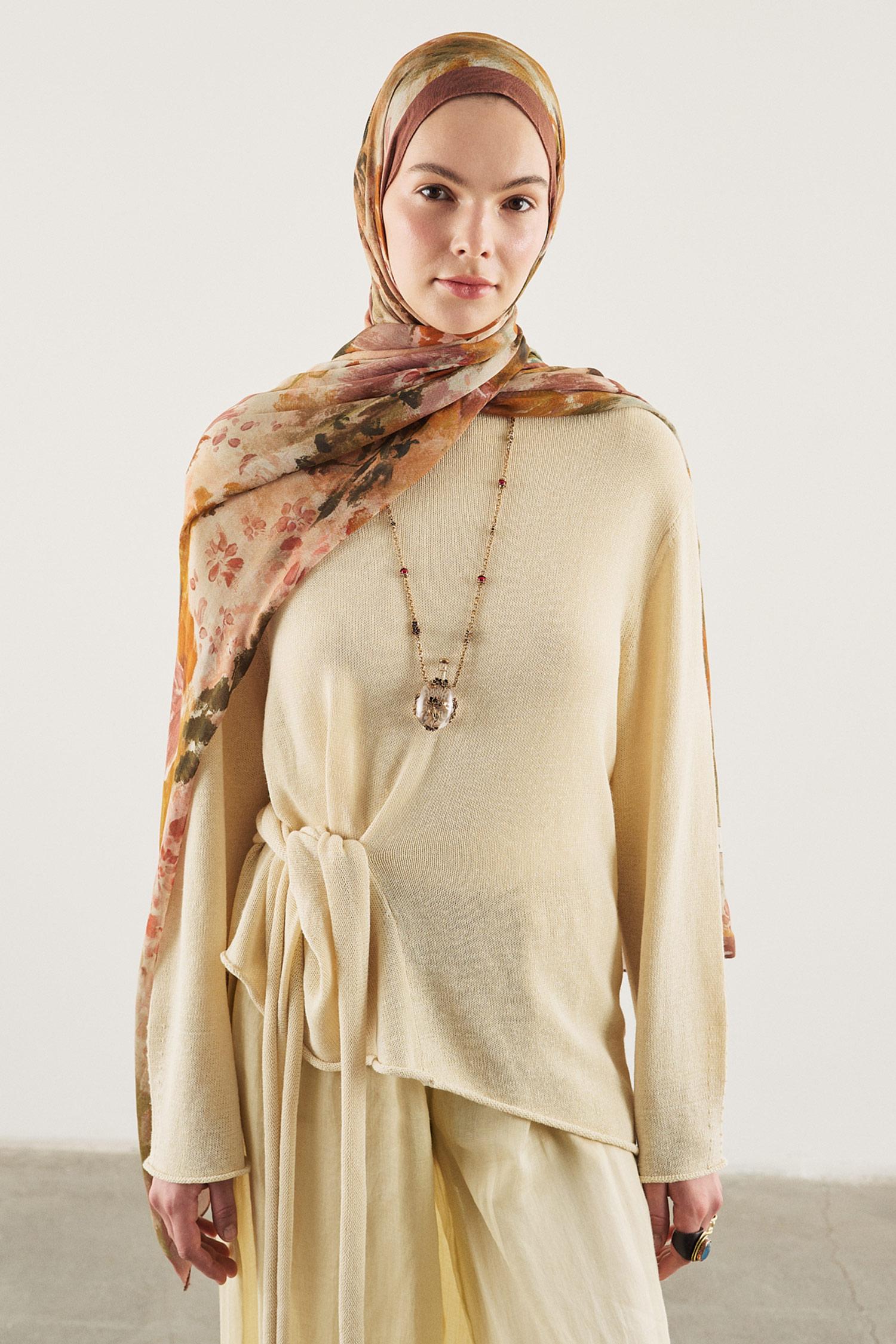 DeFacto Fresh Scarfs X DeFacto Pastel Blossom Viskon Şal görsel 3