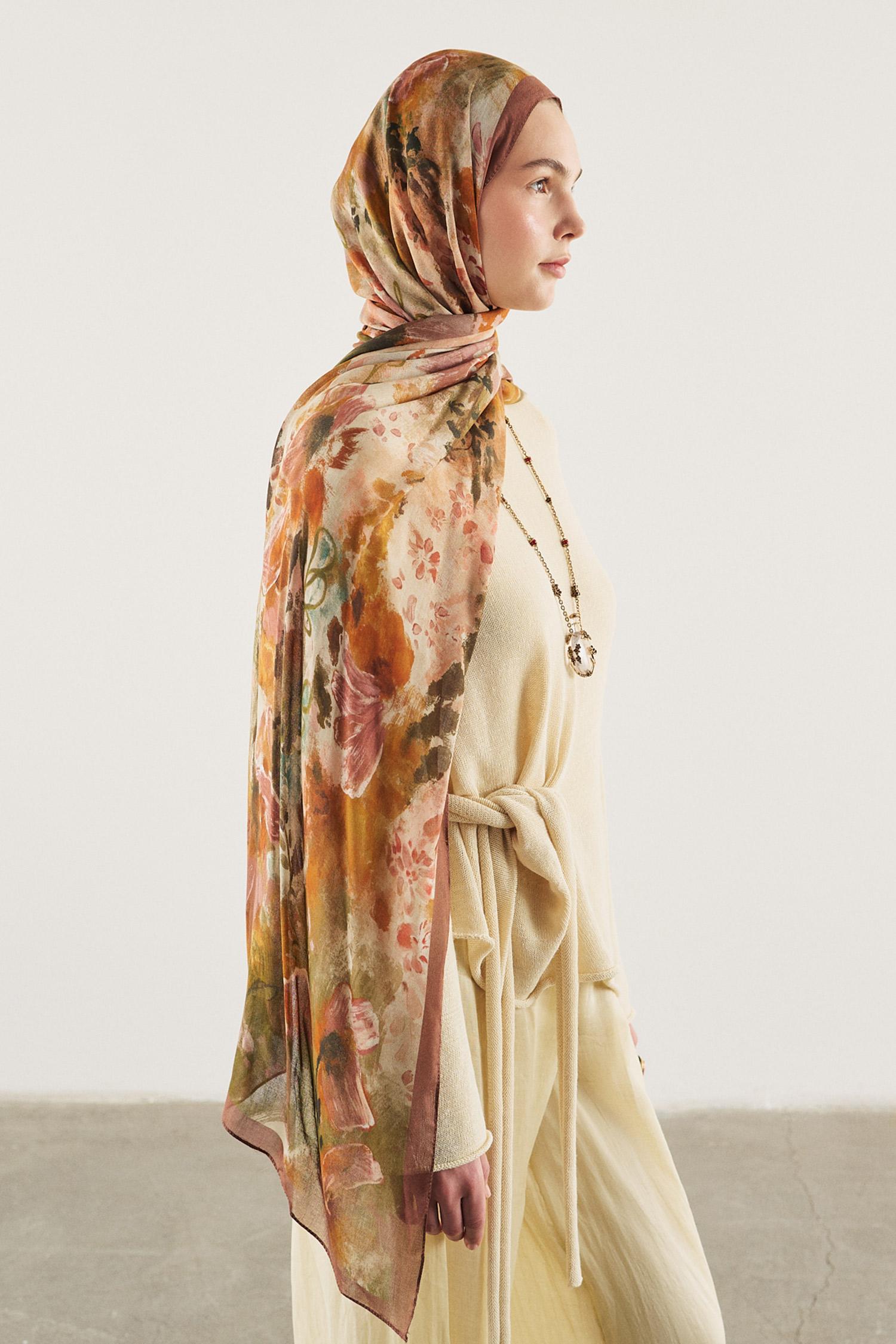 DeFacto Fresh Scarfs X DeFacto Pastel Blossom Viskon Şal görsel 5