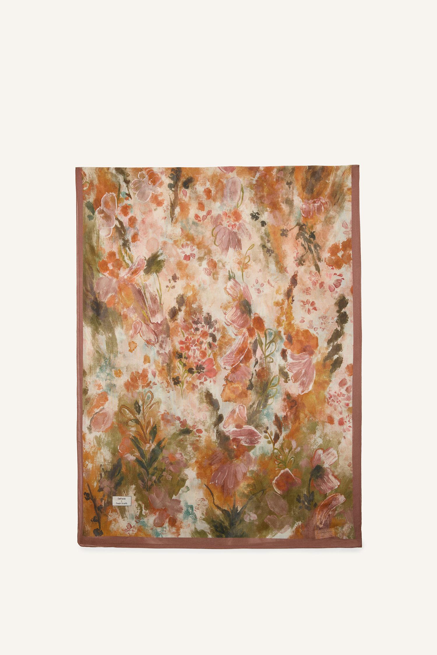 DeFacto Fresh Scarfs X DeFacto Pastel Blossom Viskon Şal görsel 7