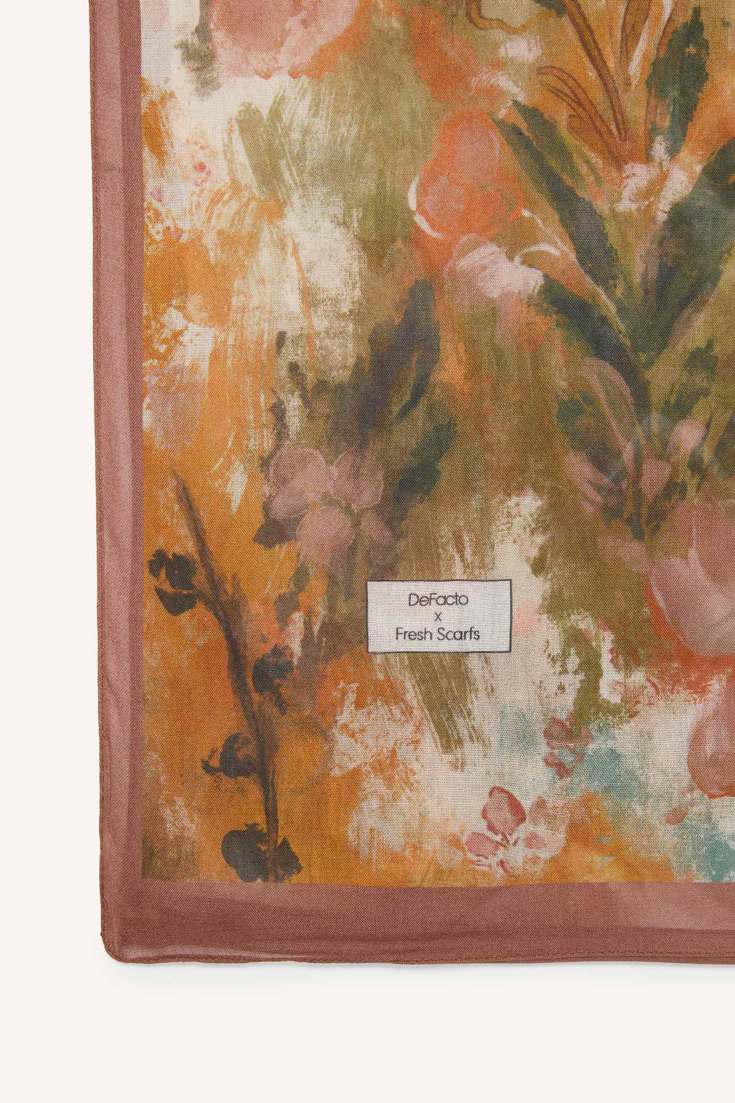 DeFacto Fresh Scarfs X DeFacto Pastel Blossom Viskon Şal görsel 8