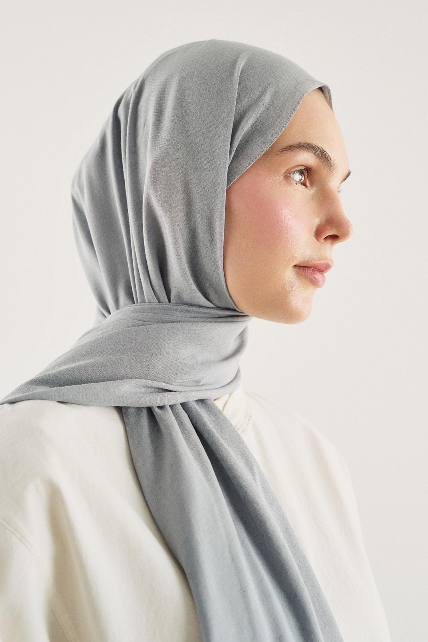 DeFacto Fresh Scarfs X DeFacto Premium Buz Grisi Keten Şal görsel 2