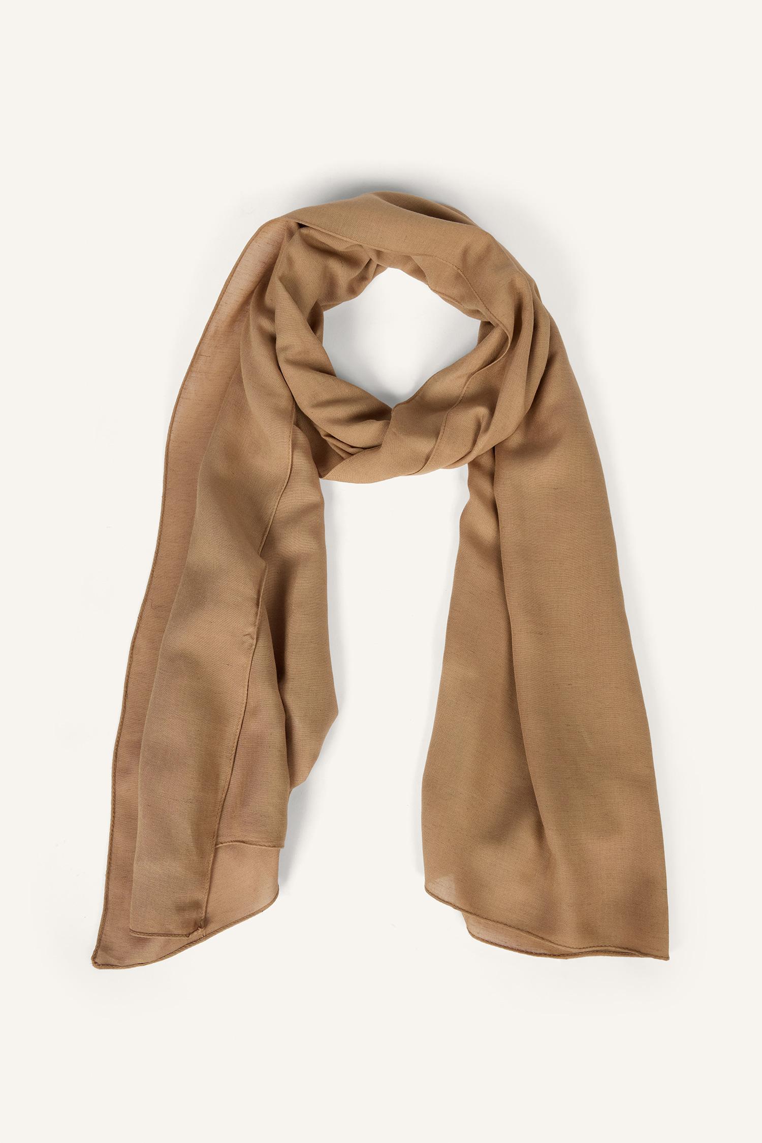 DeFacto Fresh Scarfs X DeFacto Premium Latte Keten Şal görsel 6