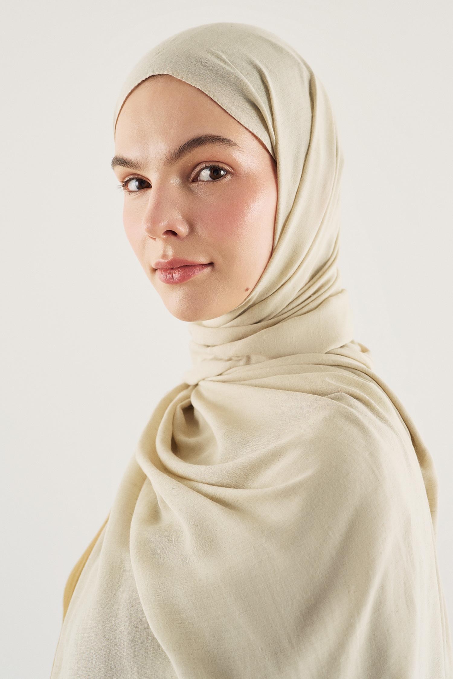 DeFacto Fresh Scarfs X DeFacto Premium Kum Beji Keten Şal görsel 3