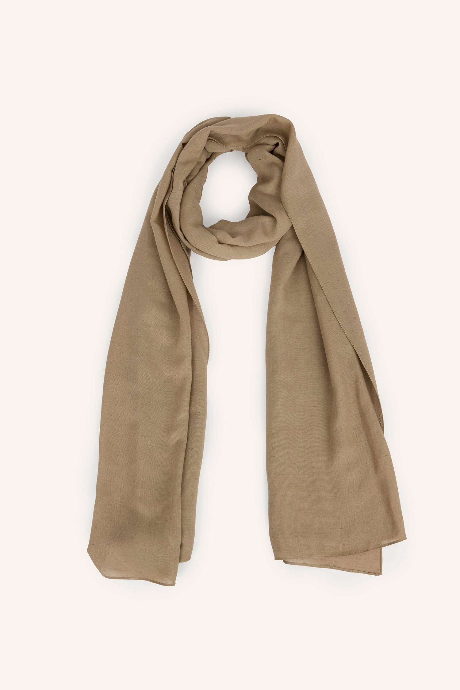 DeFacto Fresh Scarfs X DeFacto Premium Nude Keten Şal görsel 7