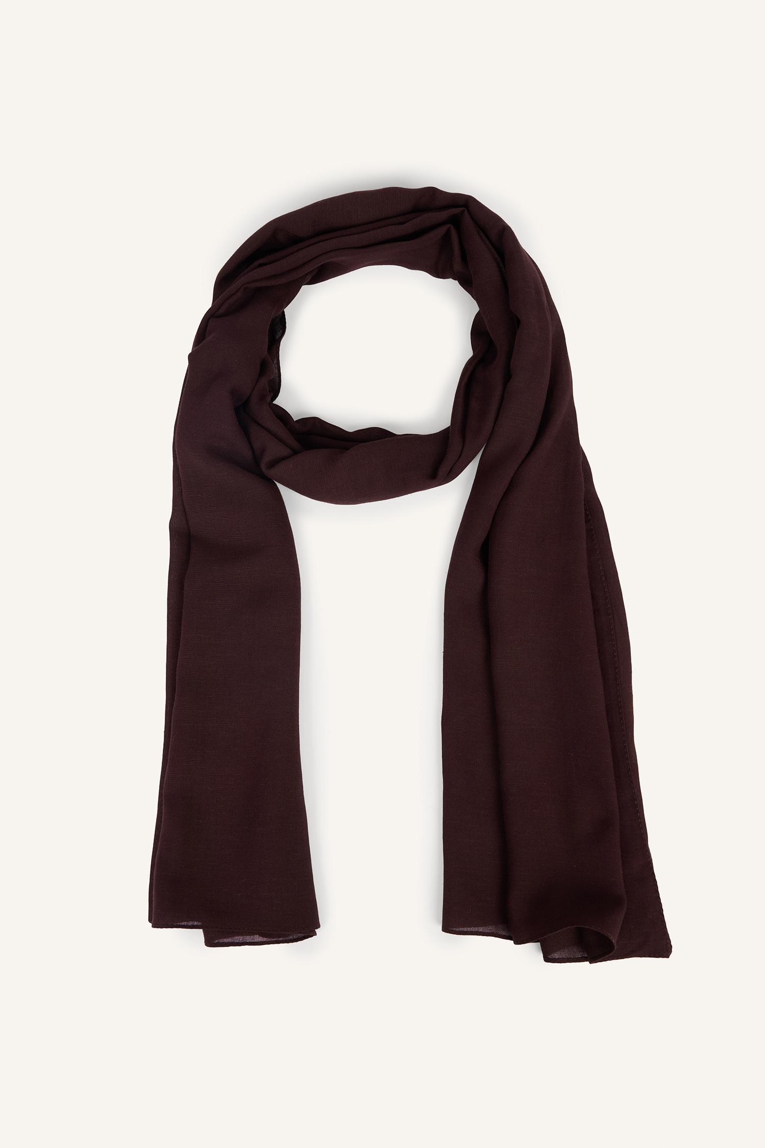 DeFacto Fresh Scarfs X DeFacto Premium Acı Kahve Keten Şal görsel 6