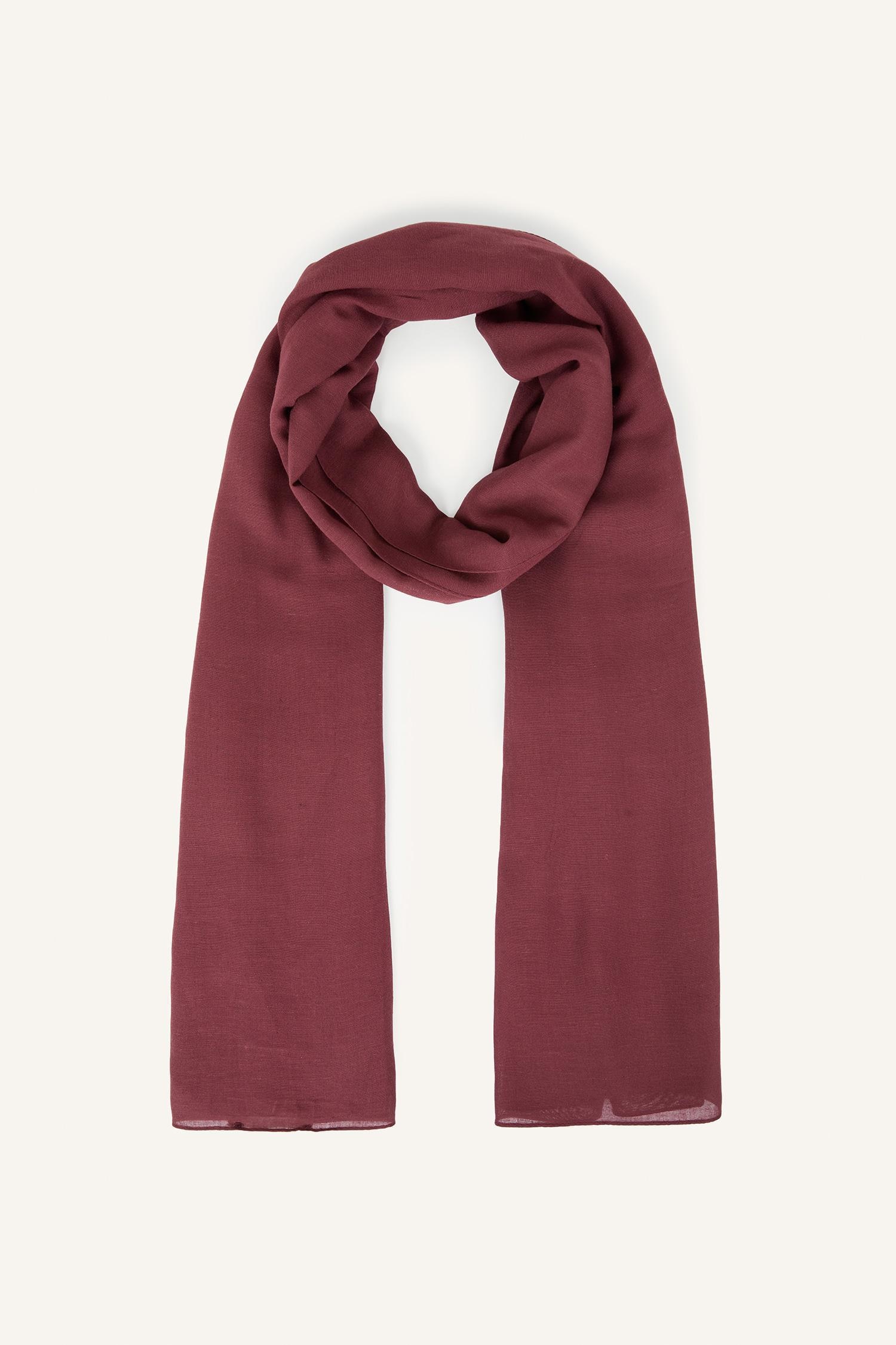 DeFacto Fresh Scarfs X DeFacto Premium Bordo Keten Şal görsel 6