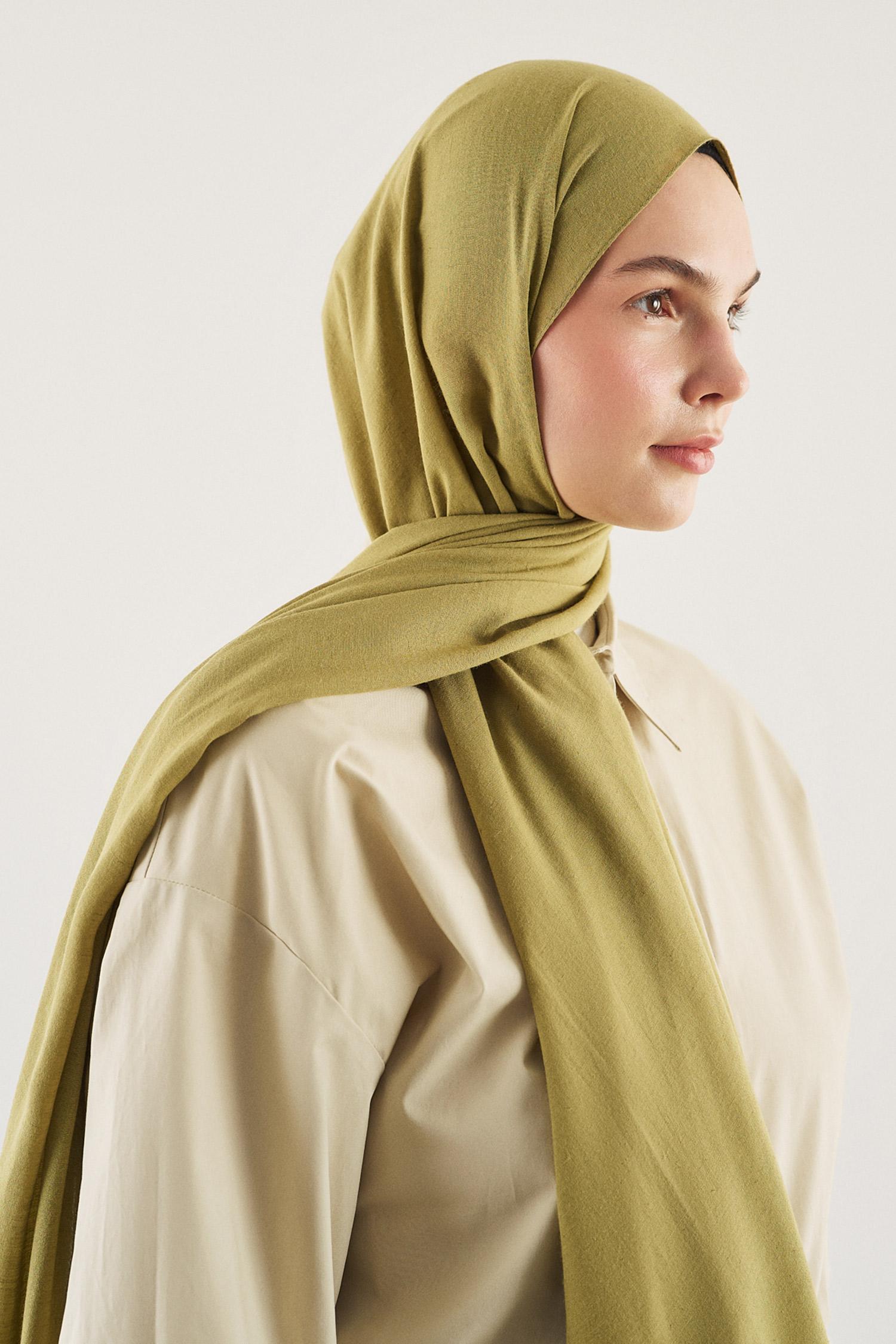DeFacto Fresh Scarfs X DeFacto Premium Zümrüt Keten görsel 2