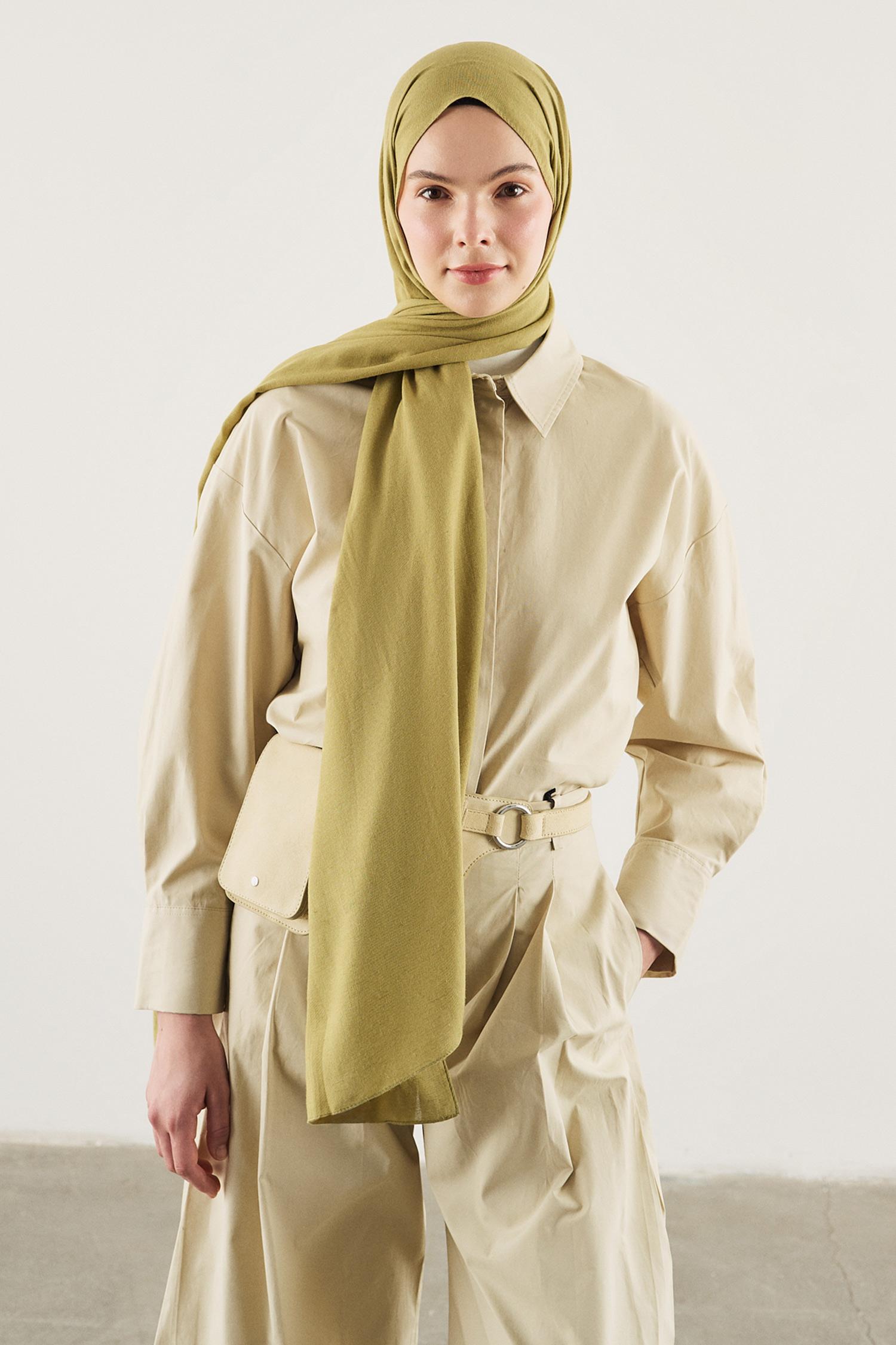 DeFacto Fresh Scarfs X DeFacto Premium Zümrüt Keten görsel 3