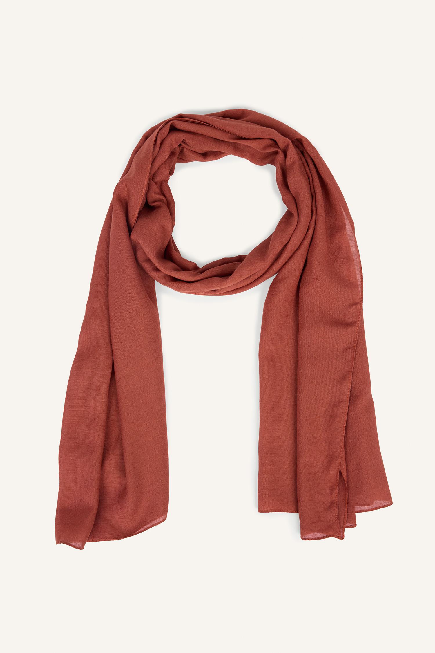 DeFacto Fresh Scarfs X DeFacto Premium Sıcak Turuncu Keten Şal görsel 6