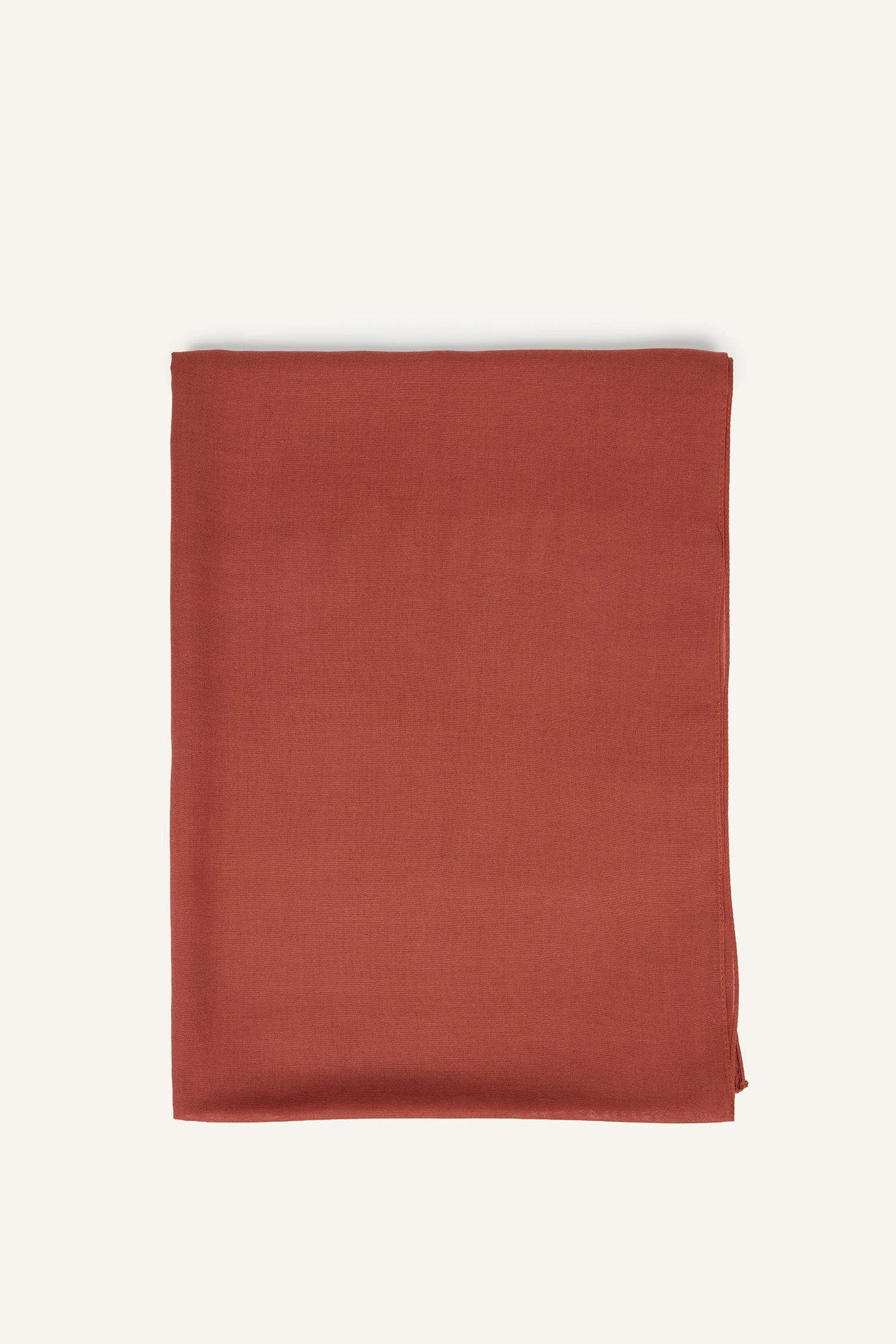 DeFacto Fresh Scarfs X DeFacto Premium Sıcak Turuncu Keten Şal görsel 7