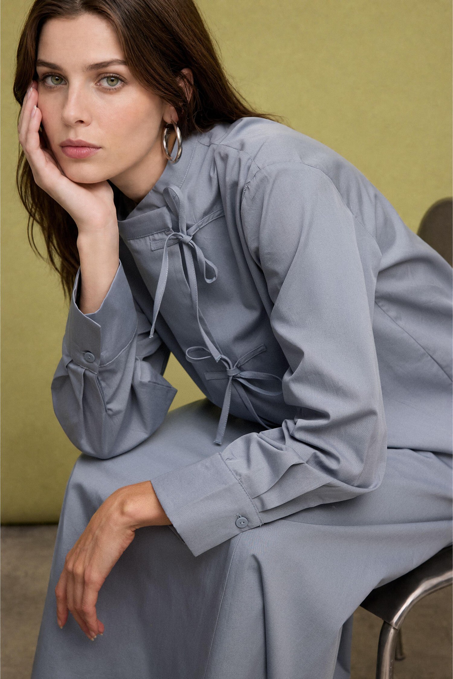 DeFacto %100 Pamuk Regular Fit Poplin Tunik görsel 3