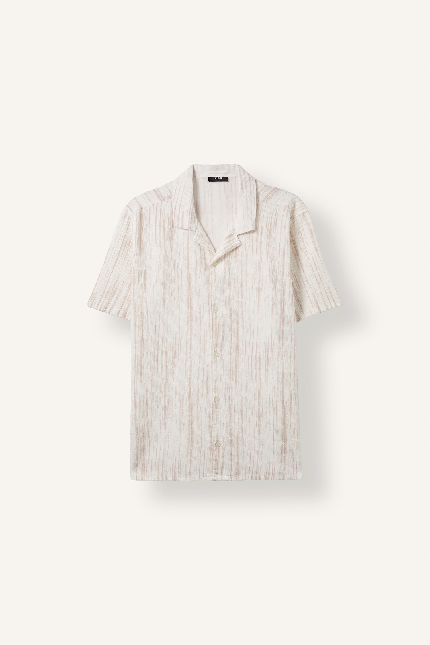 DeFacto Modern Fit Çizgi Baskılı Kısa Kollu Gömlek