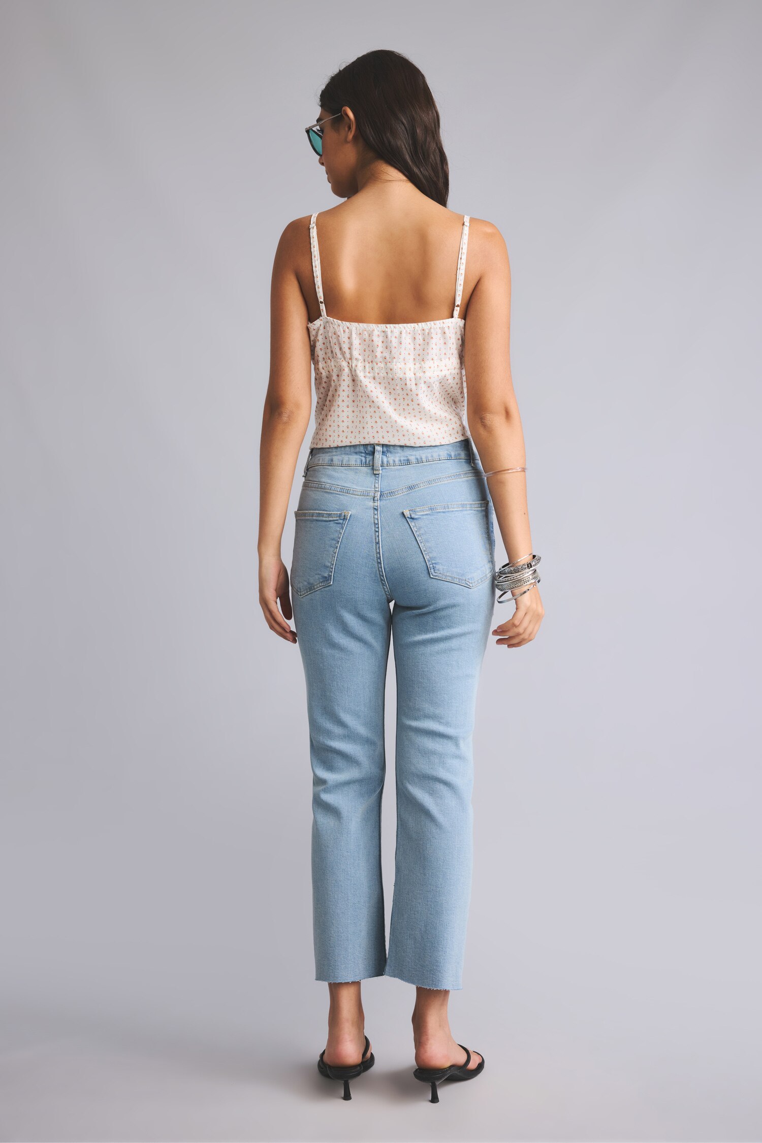 DeFacto Pamuklu Yüksek Bel Crop Kesim Jean Pantolon görsel 6