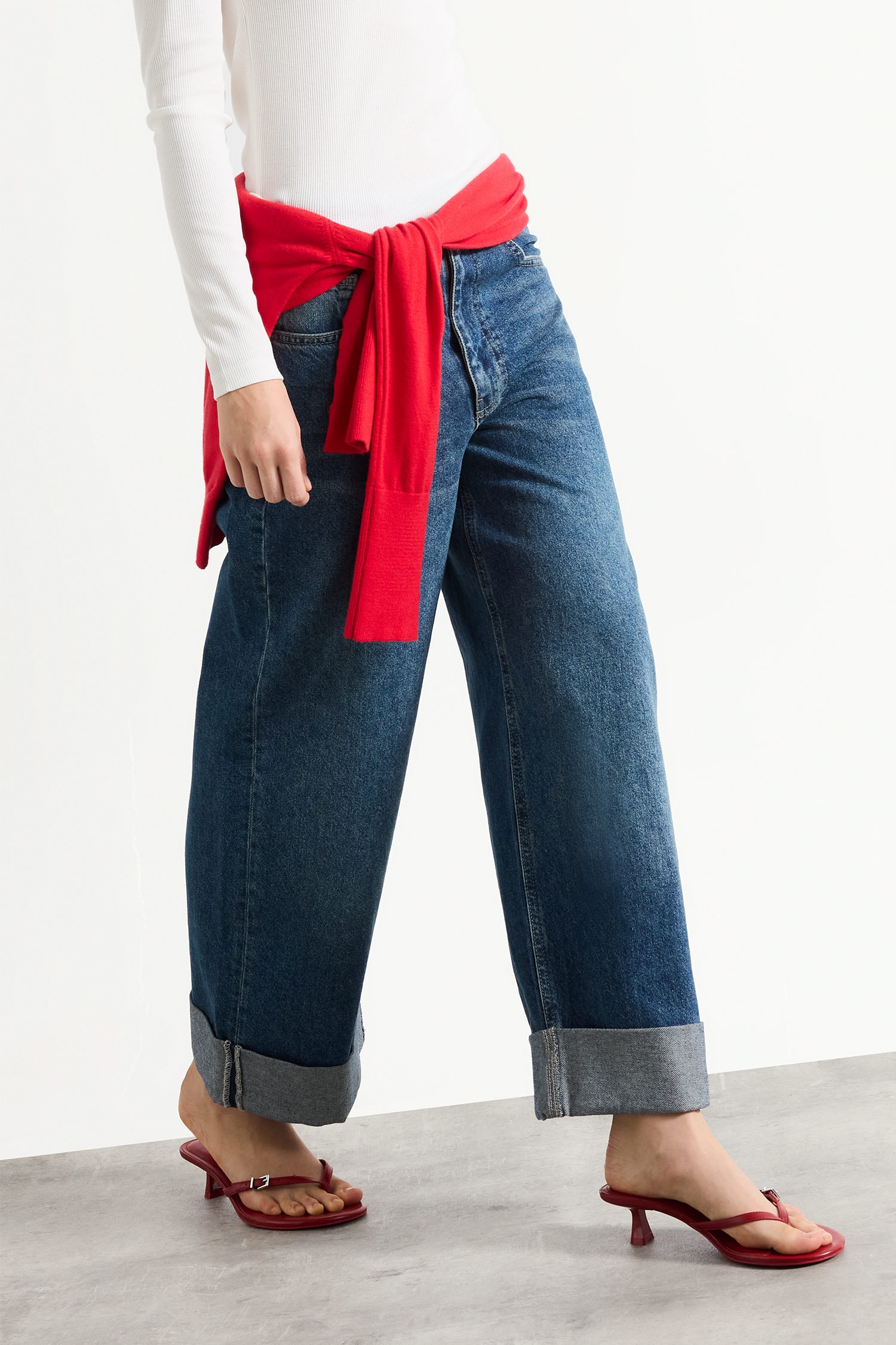 DeFacto %100 Pamuk Baggy Fit Yüksek Bel Jean Pantolon görsel 3