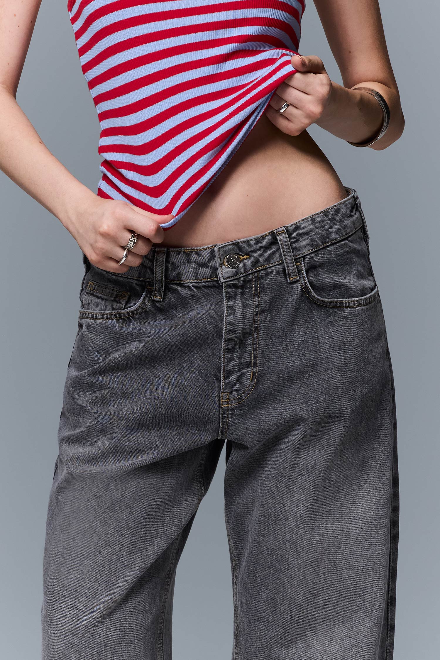DeFacto %100 Pamuk Straight Fit Yüksek Bel Pantolon görsel 3