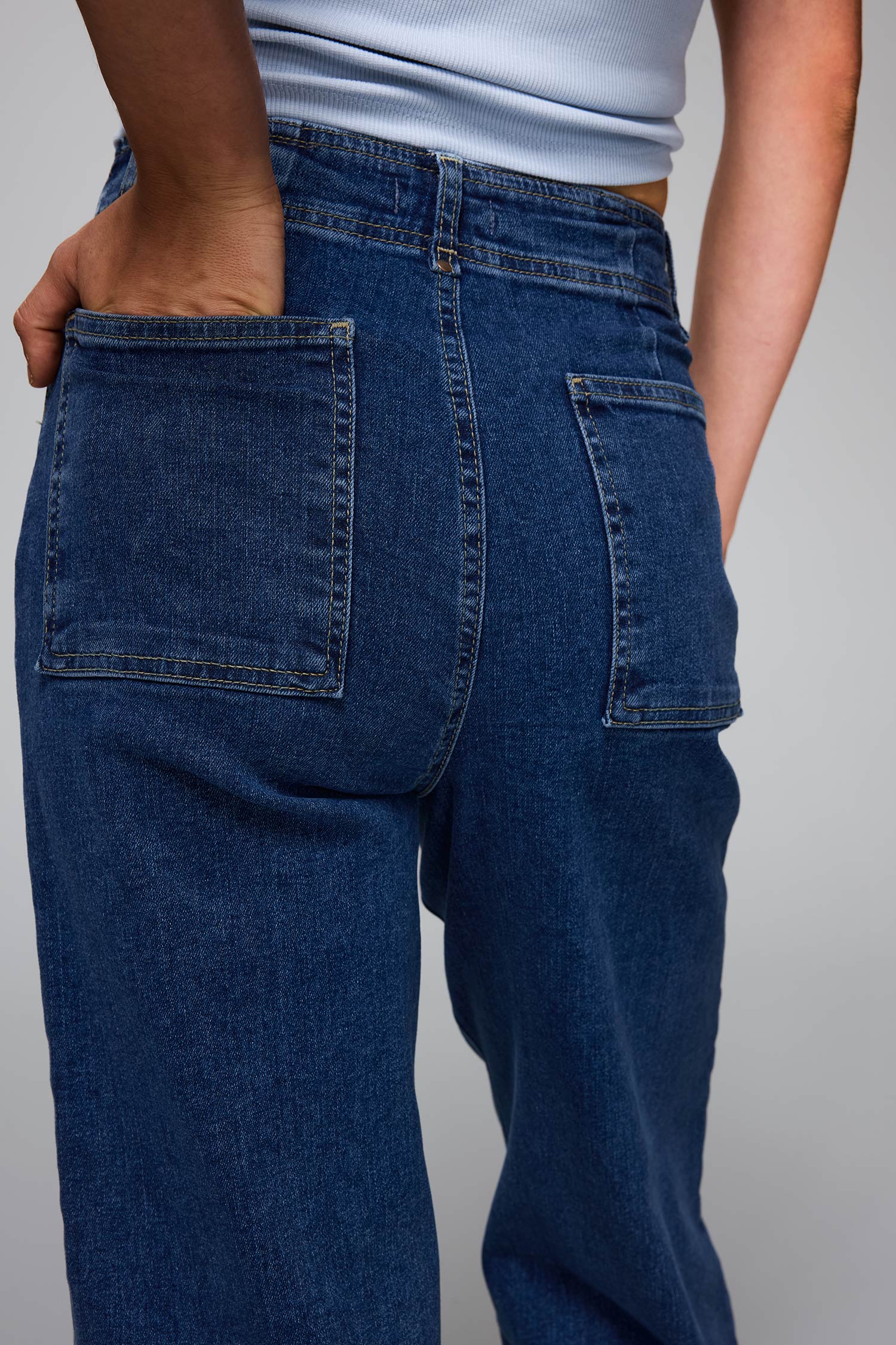 DeFacto Pamuklu Culotte Yüksek Bel Jean Pantolon görsel 8
