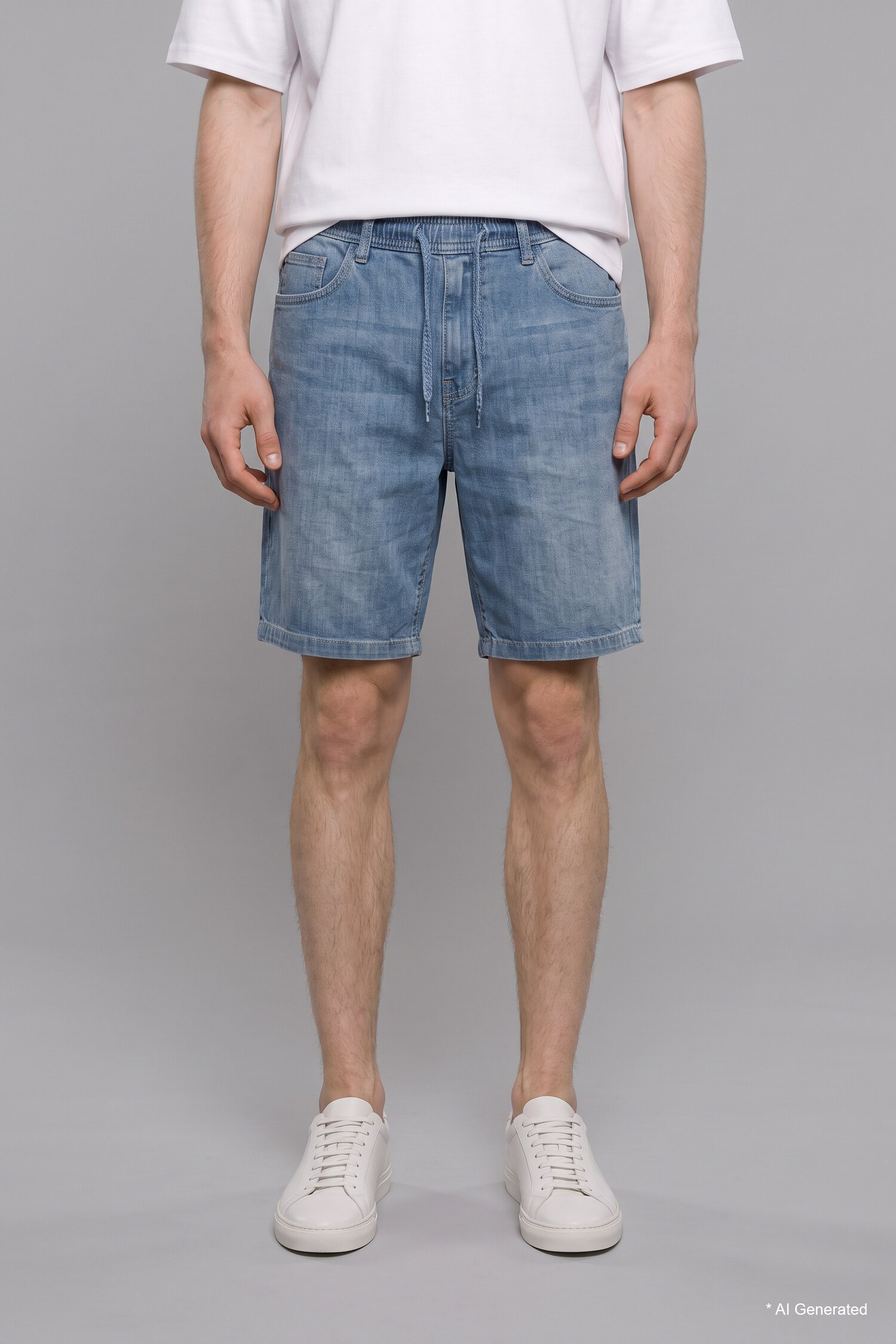 DeFacto %100 Pamuk Baggy Fit Bermuda Jean Şort görsel 2