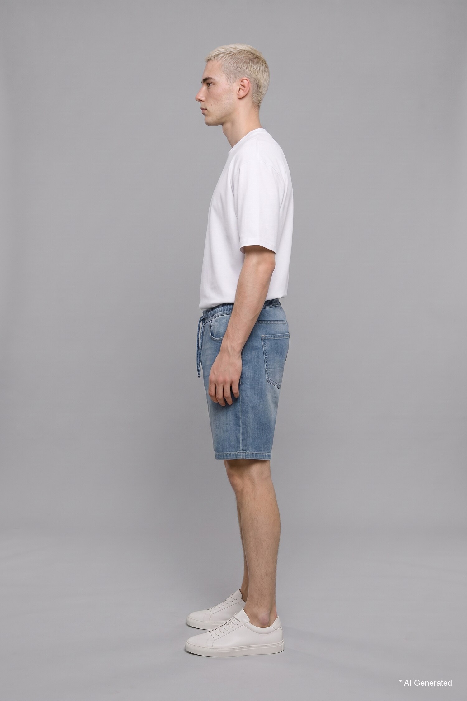 DeFacto %100 Pamuk Baggy Fit Bermuda Jean Şort görsel 3