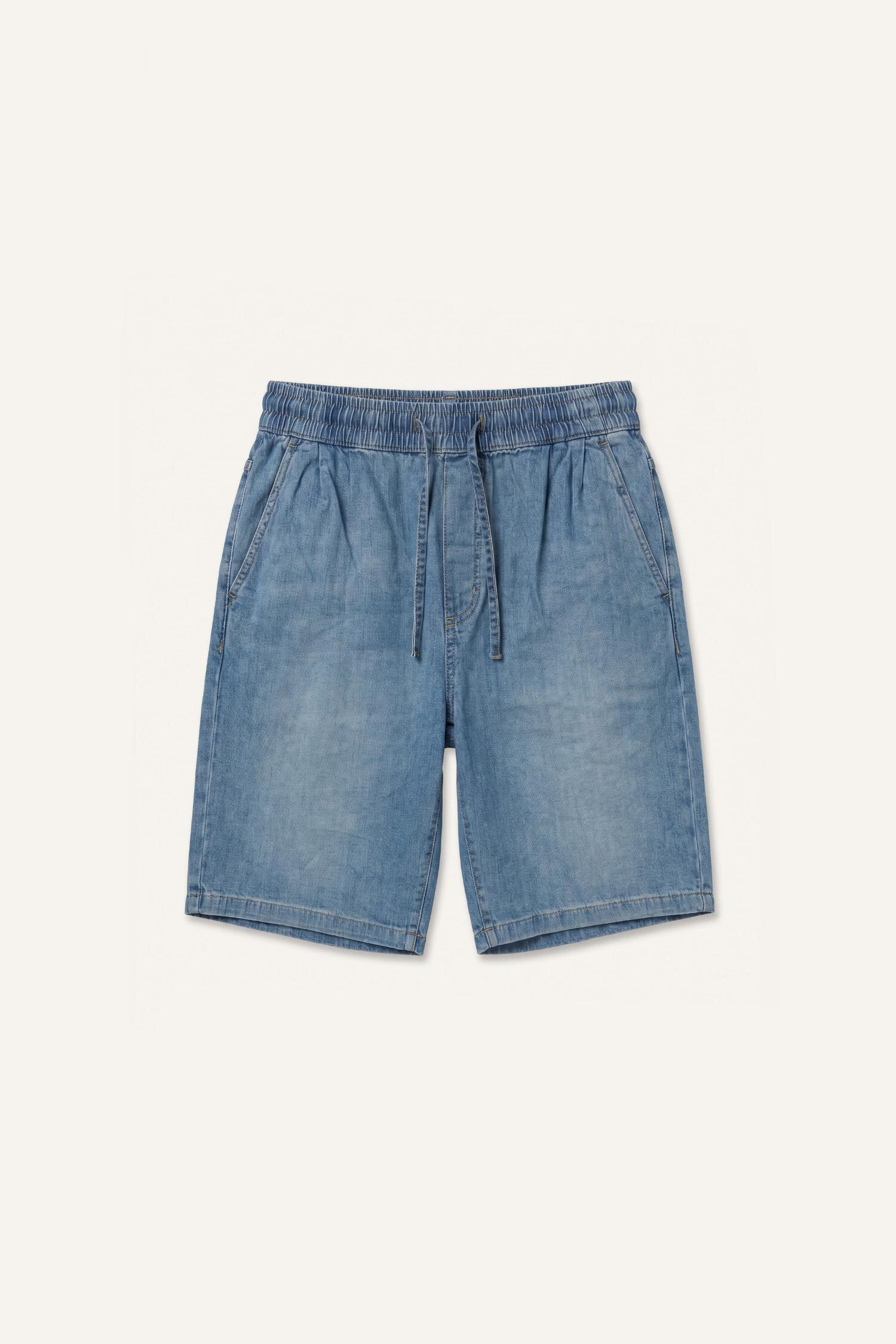DeFacto %100 Pamuk Baggy Fit Bermuda Jean Şort görsel 6