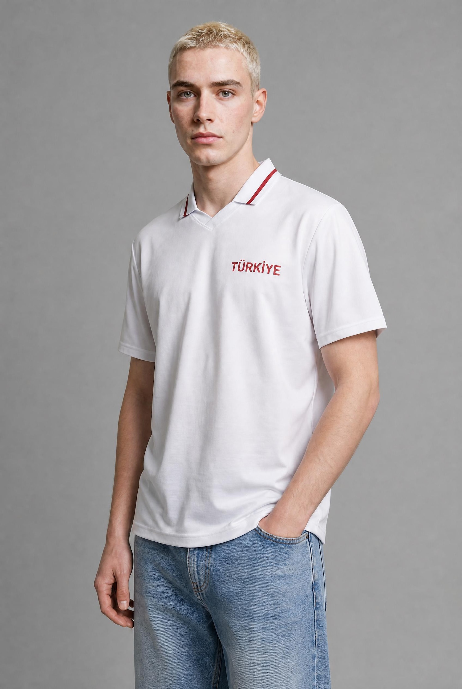DeFacto Boxy Fit Baskılı Polo Tişört görsel 4