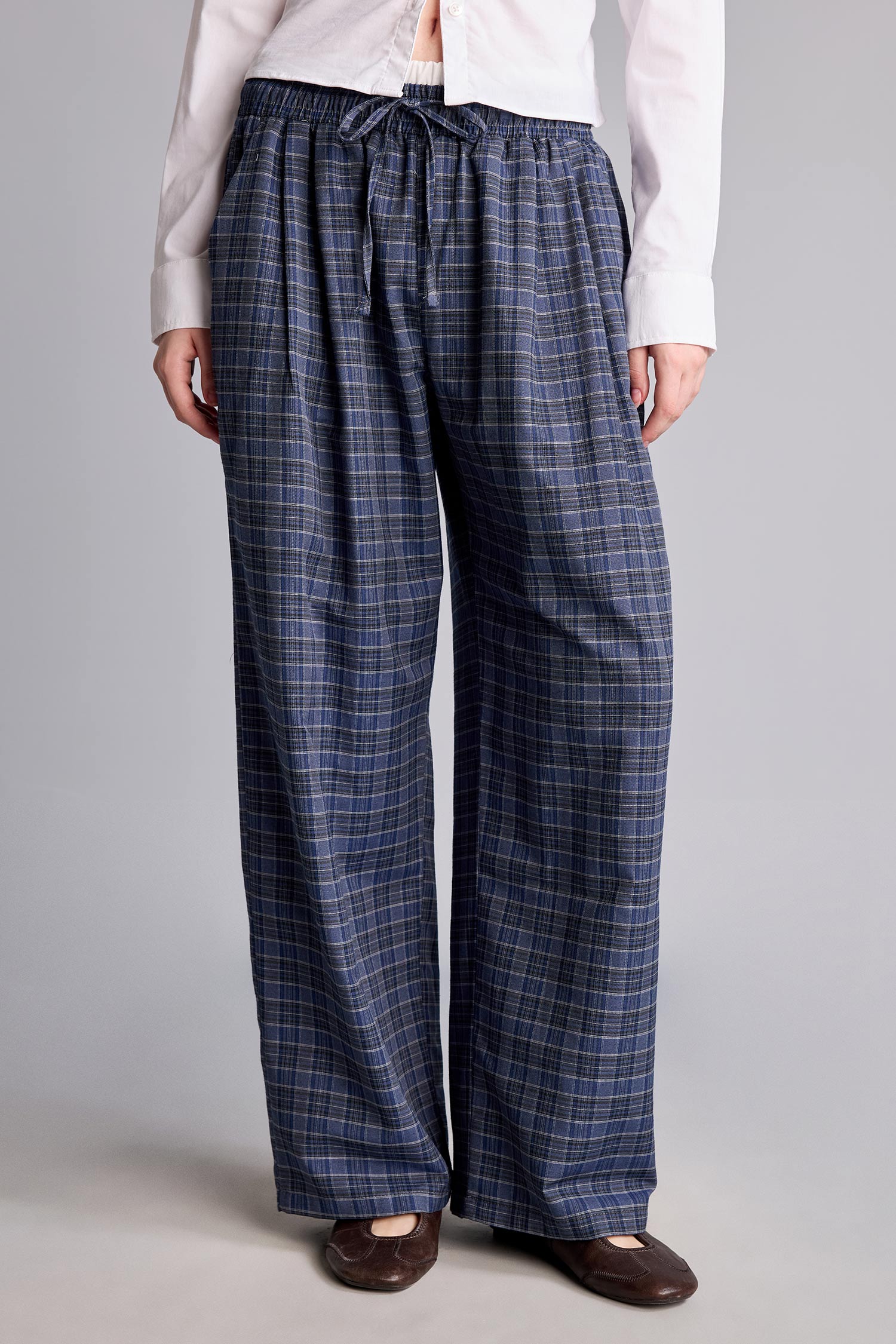 DeFacto Ekoseli Wide Leg Pantolon görsel 3