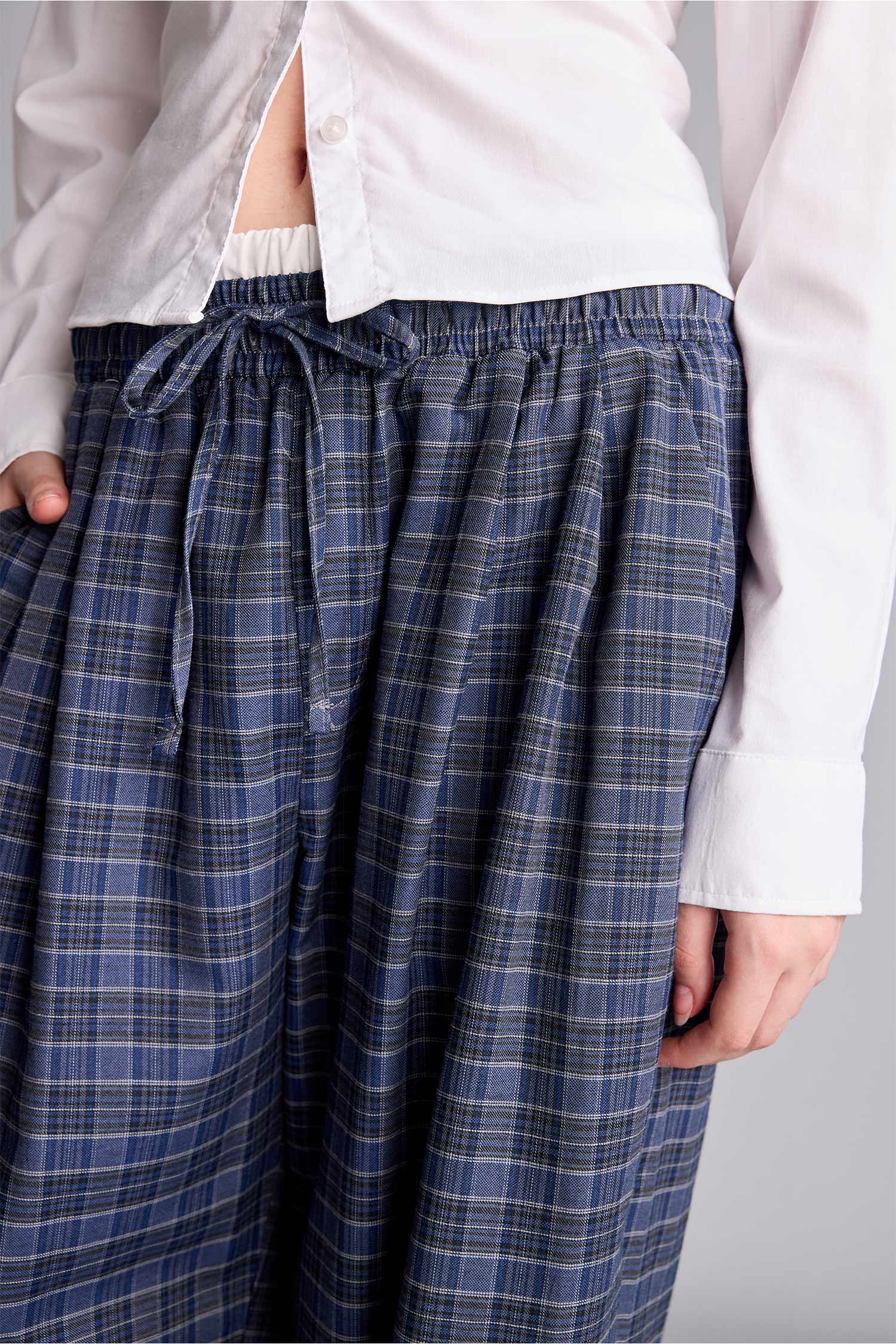 DeFacto Ekoseli Wide Leg Pantolon görsel 4
