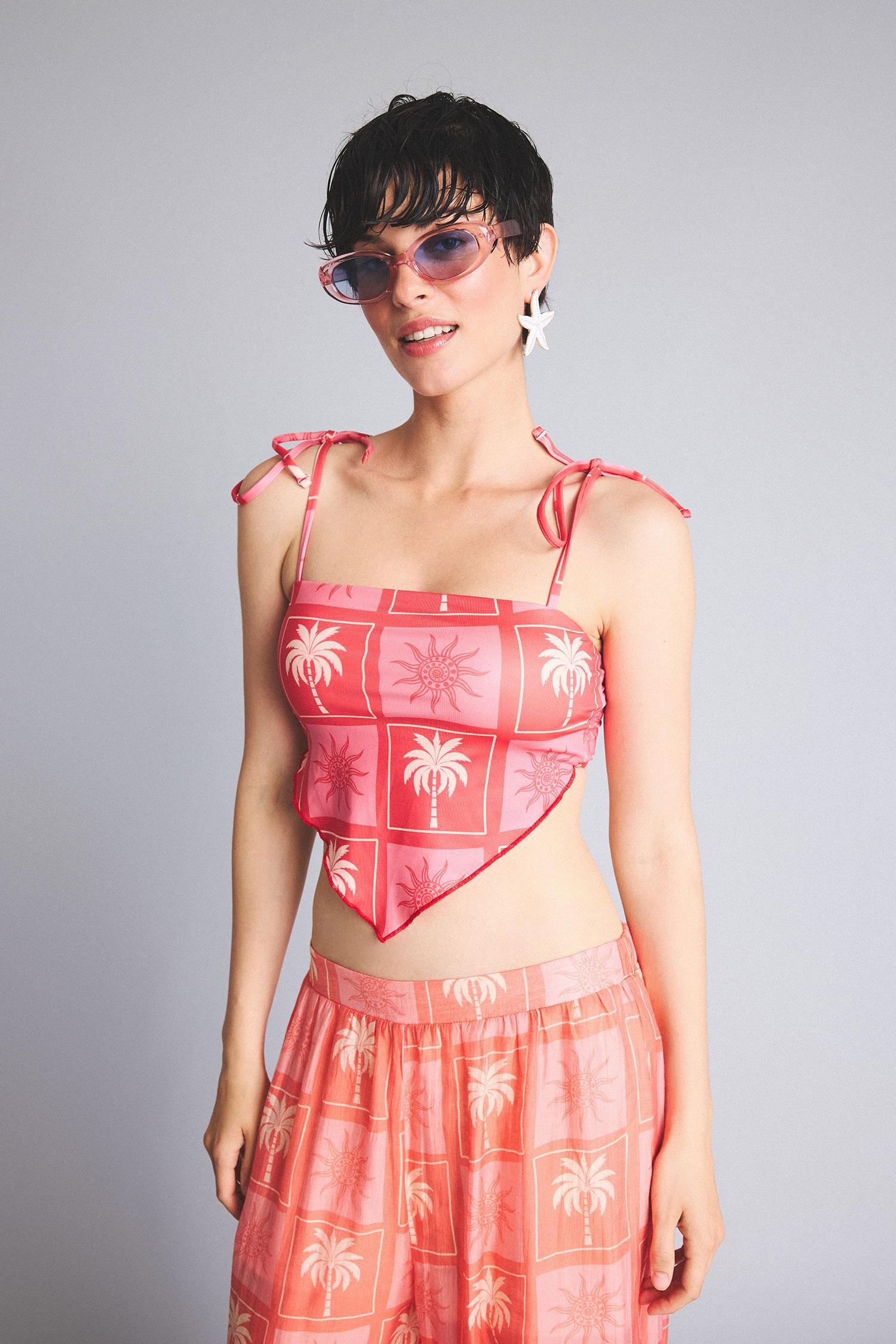 DeFacto Jaquette x DeFacto Palmiye Desenli Bikini Üstü görsel 4