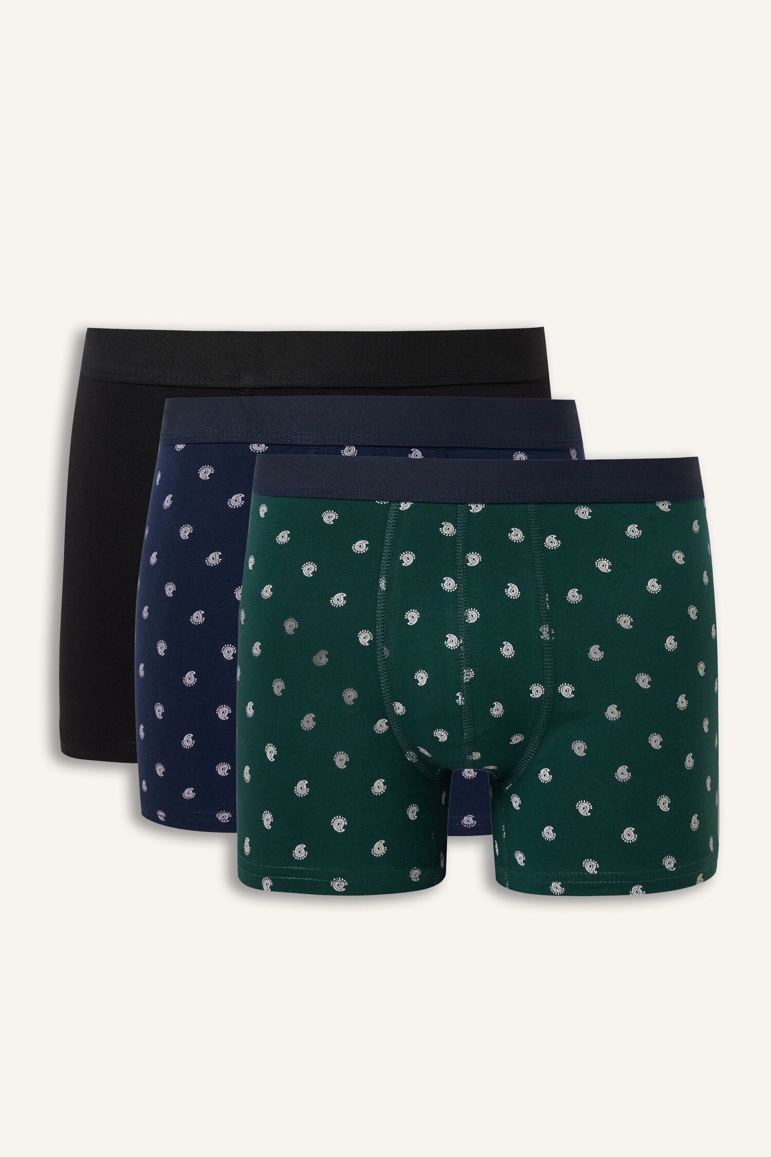 DeFacto Regular Fit Desenli 3'lü Boxer