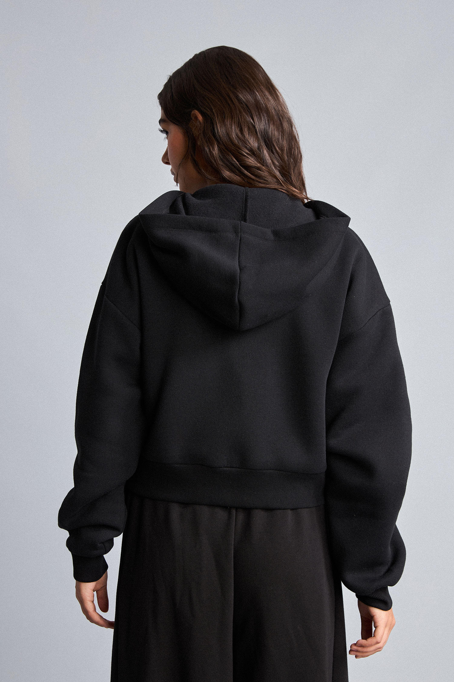 DeFacto Regular Pamuklu Fit Kapüşonlu Fermuarlı Sweatshirt görsel 5