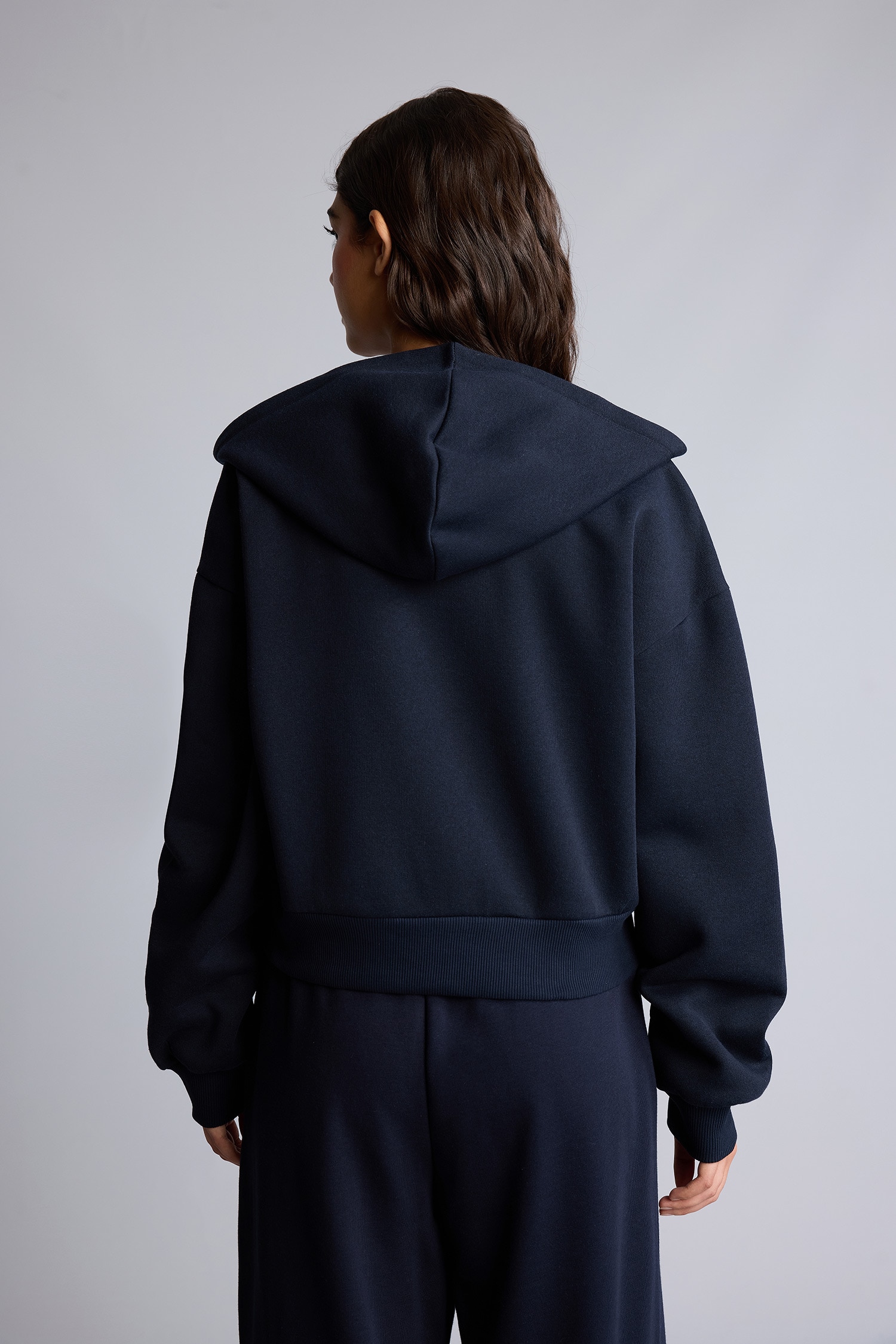 DeFacto Regular Fıt Kapüşonlu Fermuarlı Basic Sweatshirt görsel 5