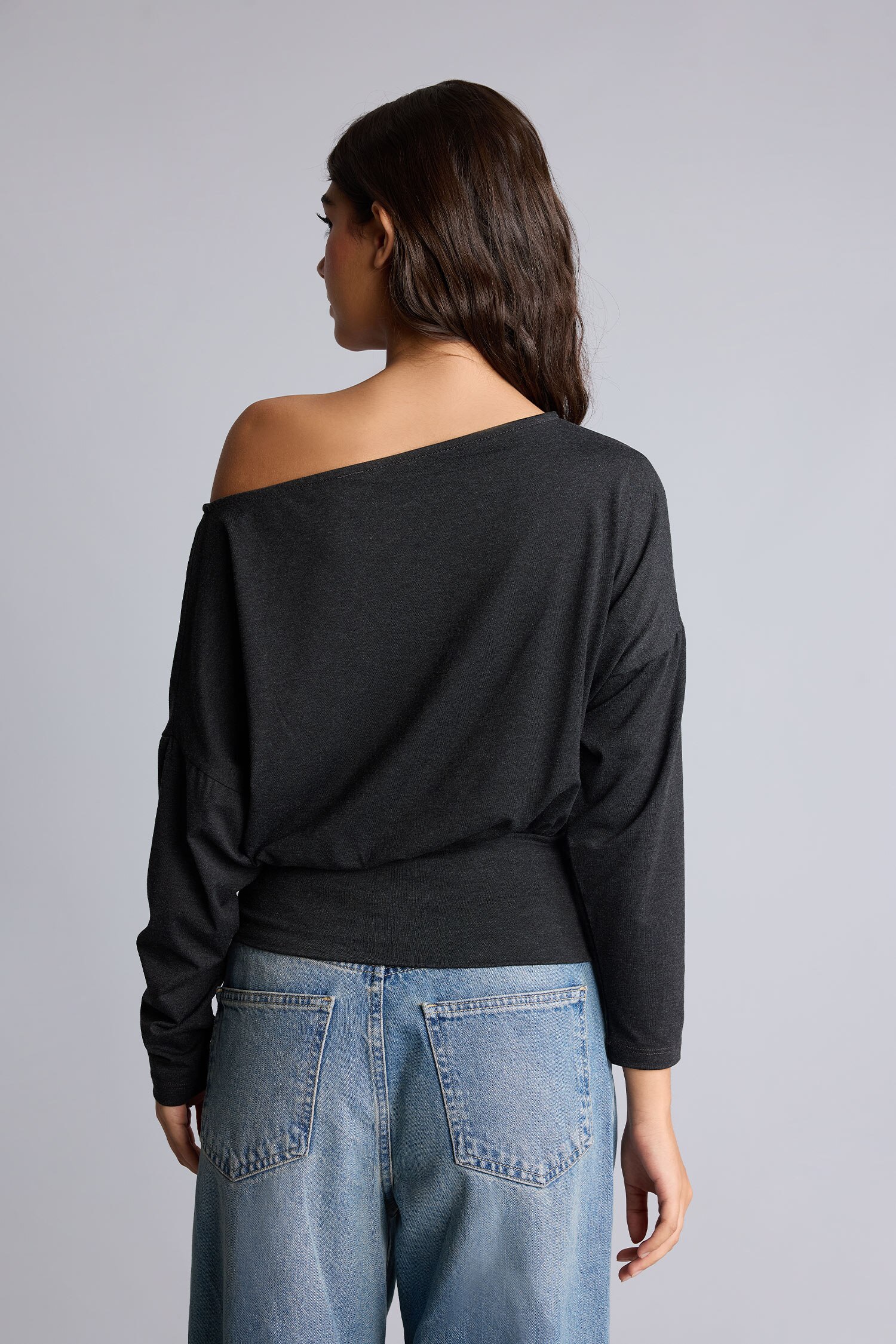 DeFacto Loose Fit Düşük Omuzlu Basic Tişört görsel 5