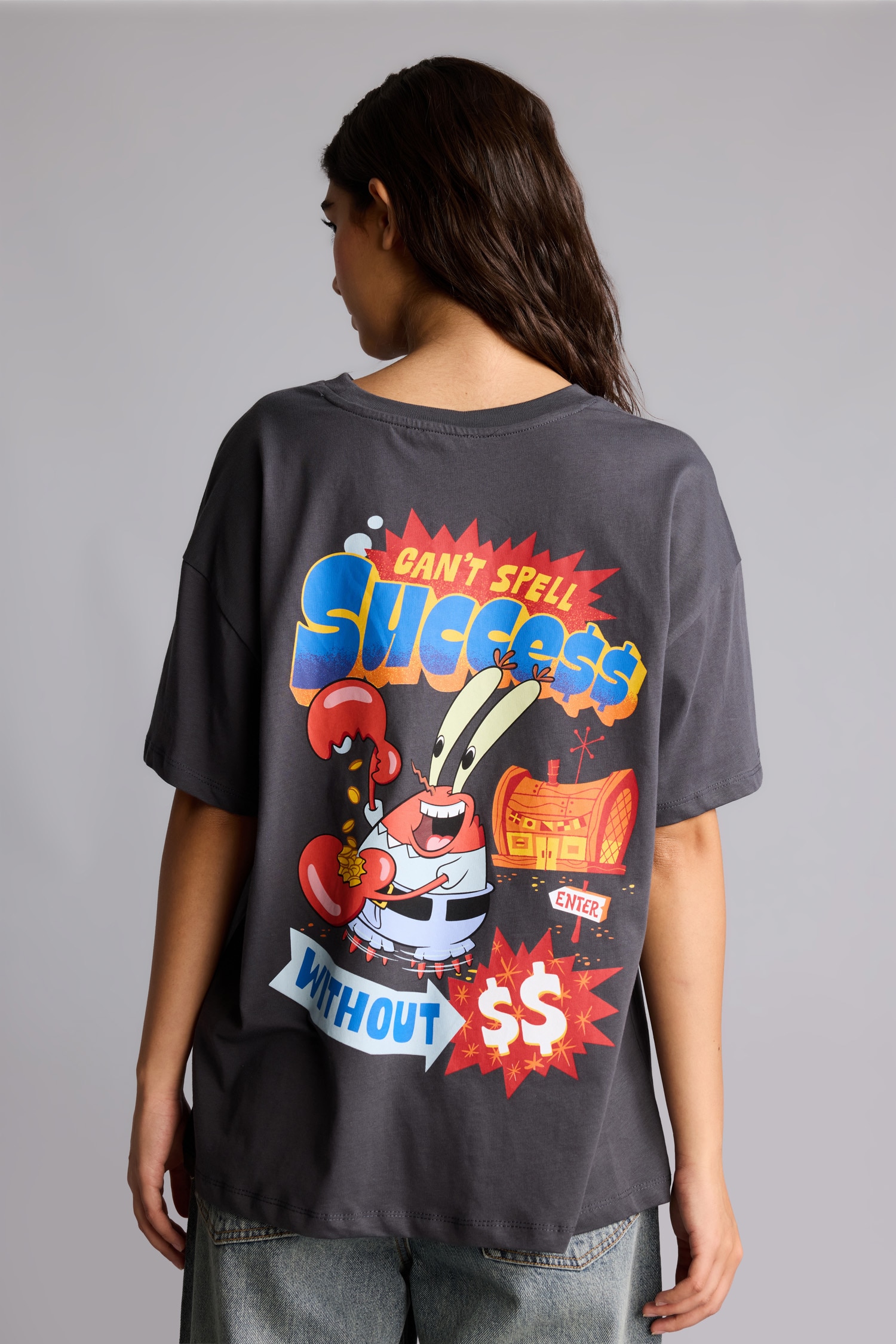 DeFacto %100 Pamuk SpongeBob Oversize Tişört görsel 6