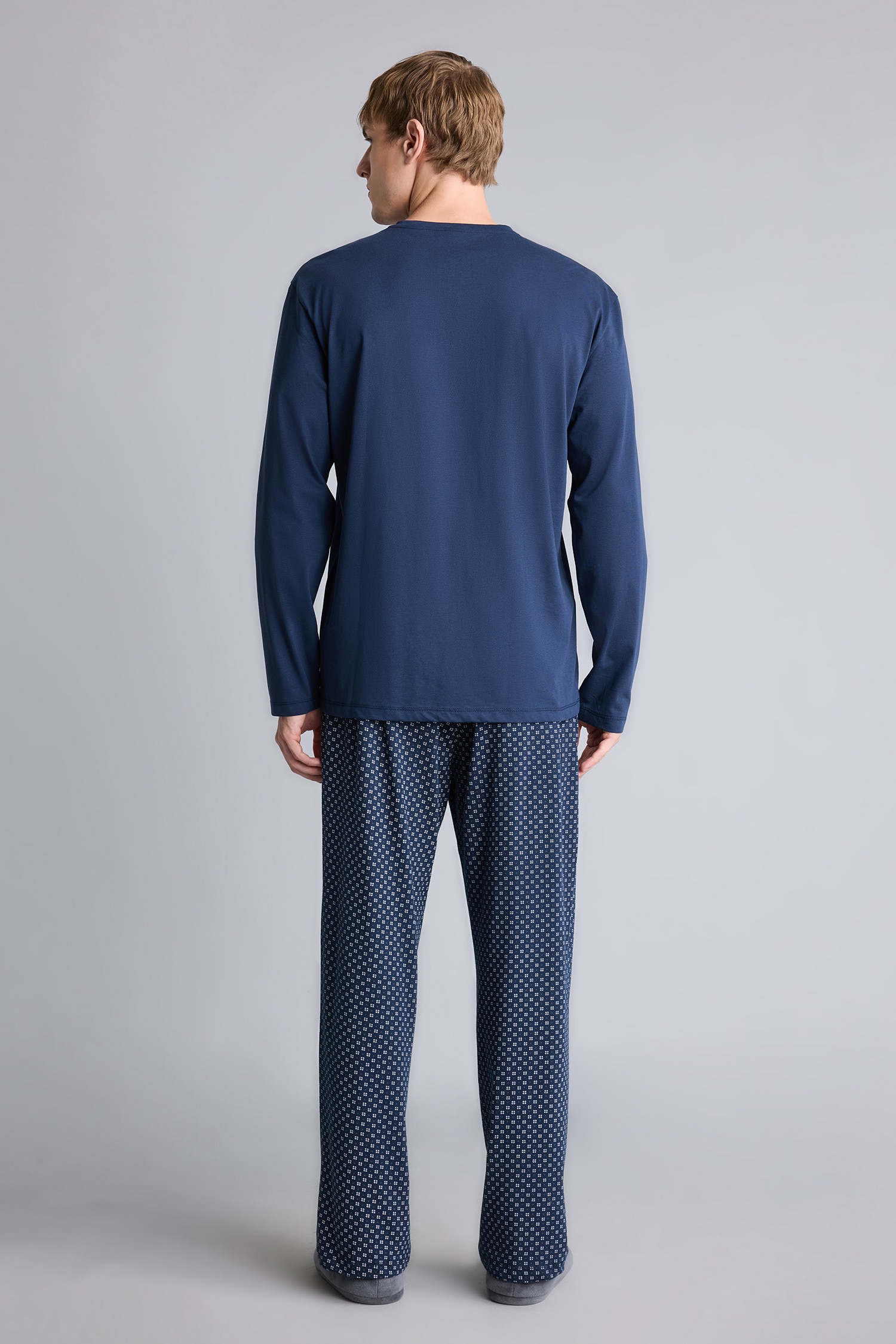 DeFacto Regular Fit Henley Yaka 2'li Pijama Takımı görsel 7