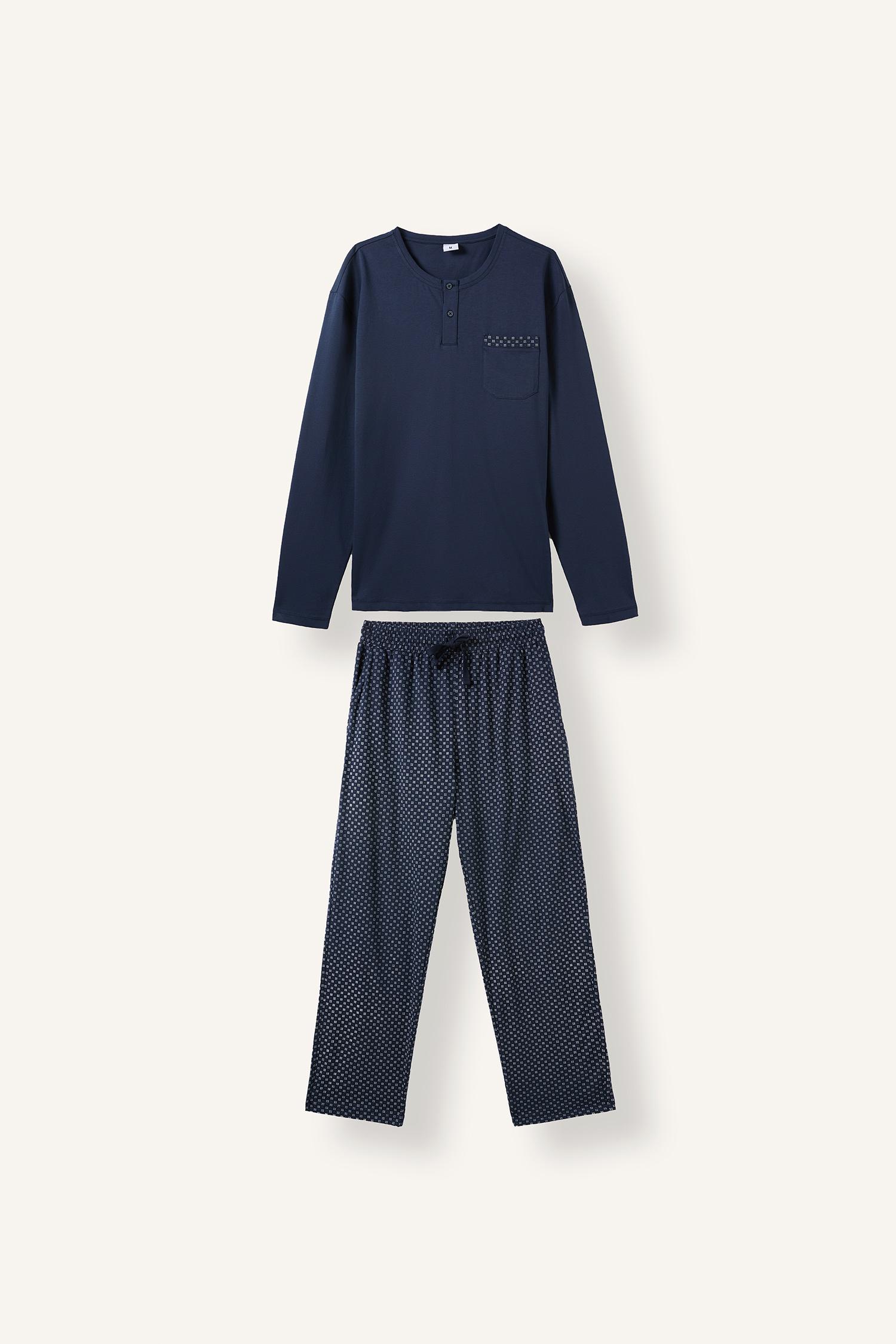 DeFacto Regular Fit Henley Yaka 2'li Pijama Takımı görsel 8