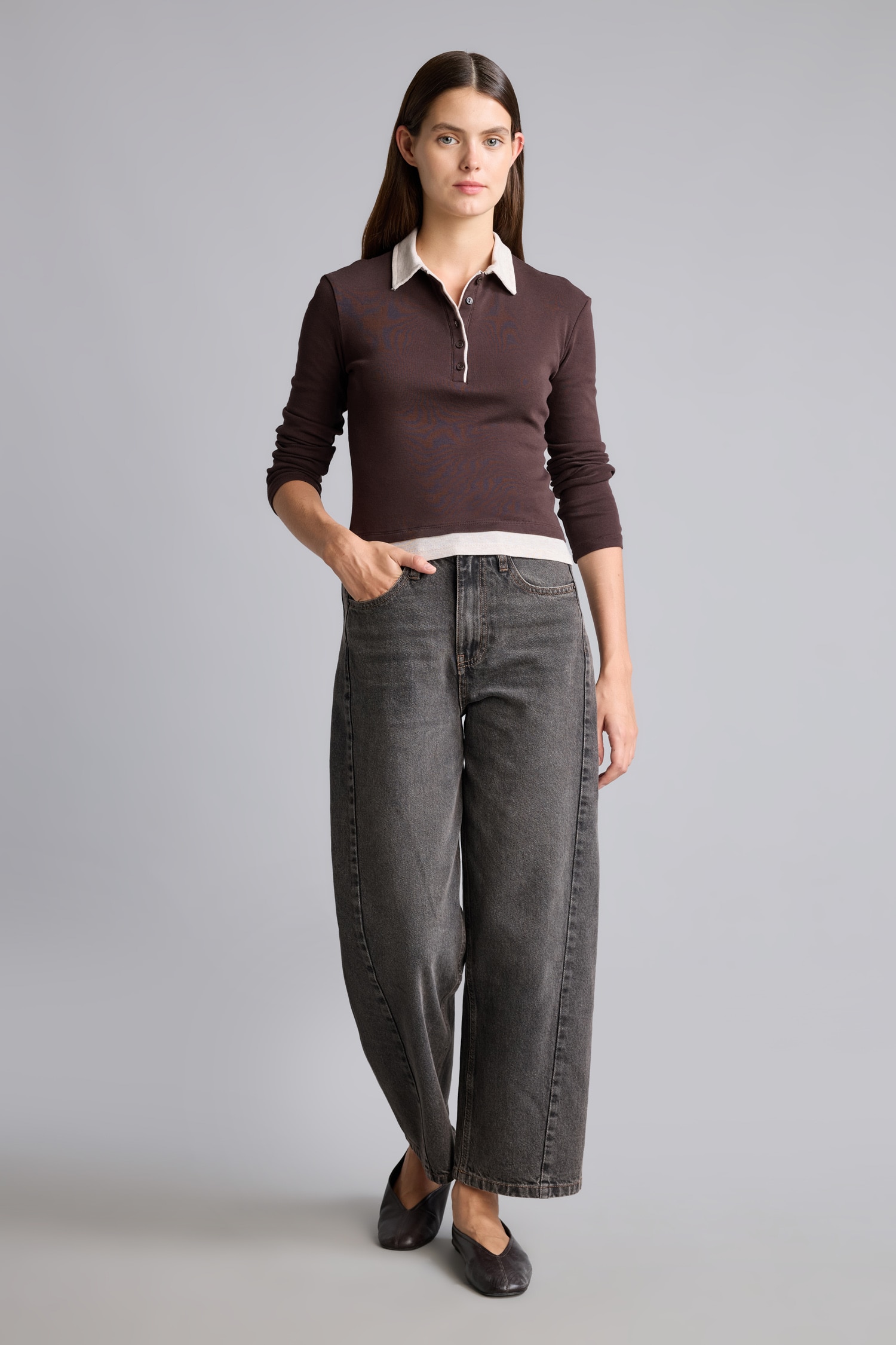 DeFacto Slim Fit Kontrast Polo Ribana Basic Tişört görsel 2