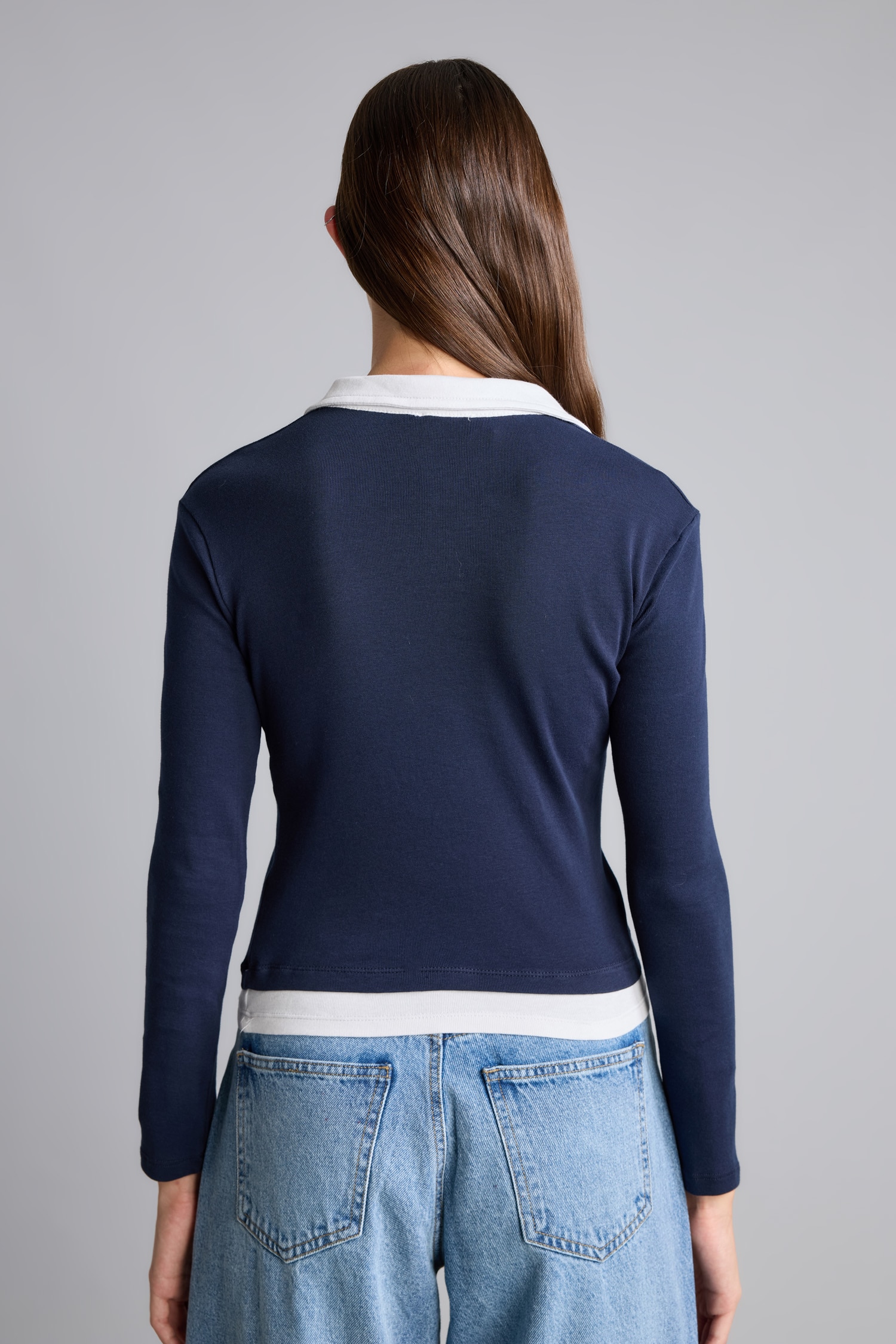 DeFacto Slim Fit Kontrast Polo Ribana Basic Tişört görsel 5