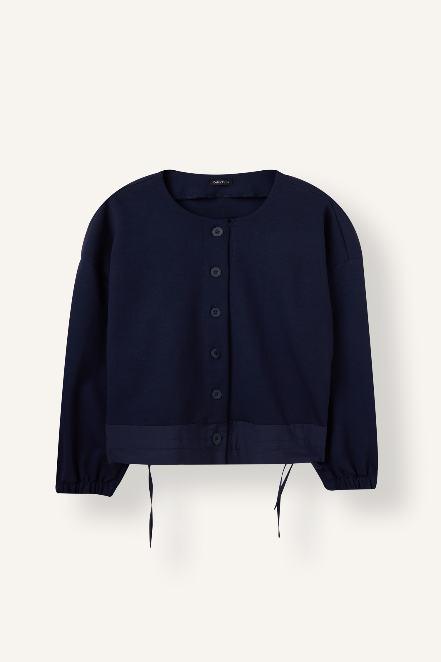 DeFacto Beli Bağcıklı Relaxed Fit Hırka