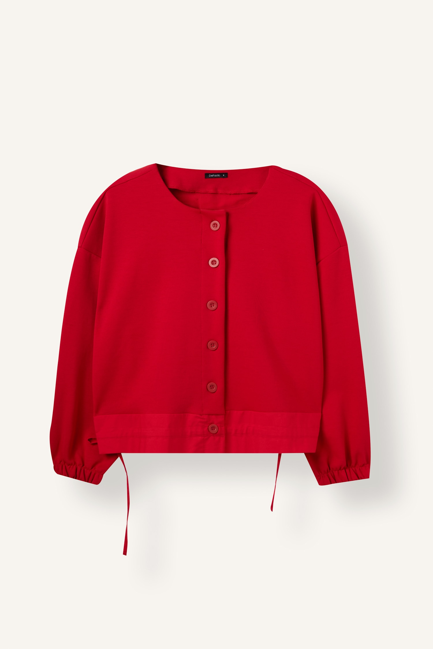 DeFacto Beli Bağcıklı Relaxed Fit Hırka