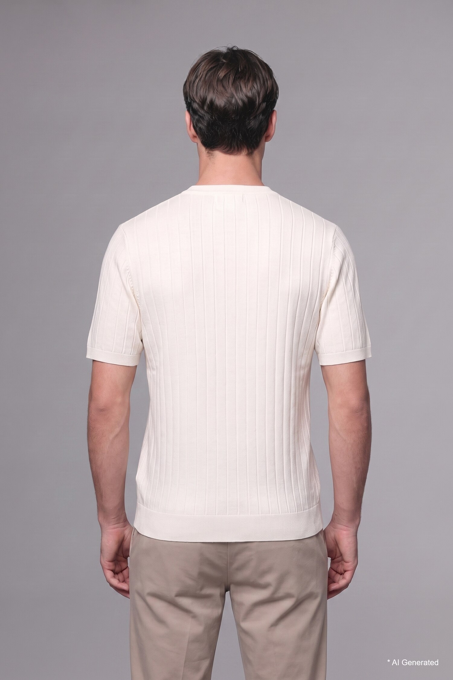 DeFacto Standart Fıt Henley Yaka Triko Tişört görsel 4